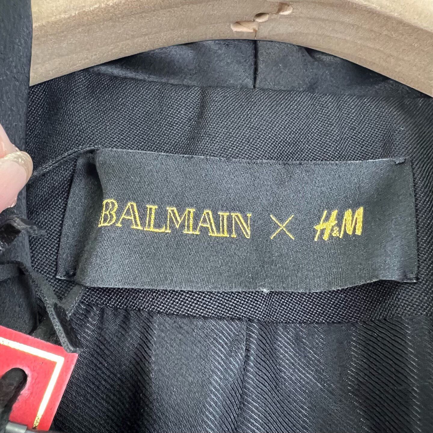 Balmain Balmain x H&M Black Double-Breasted Blazer Size XS / US 0-2 / IT 36-38 - 4 Thumbnail