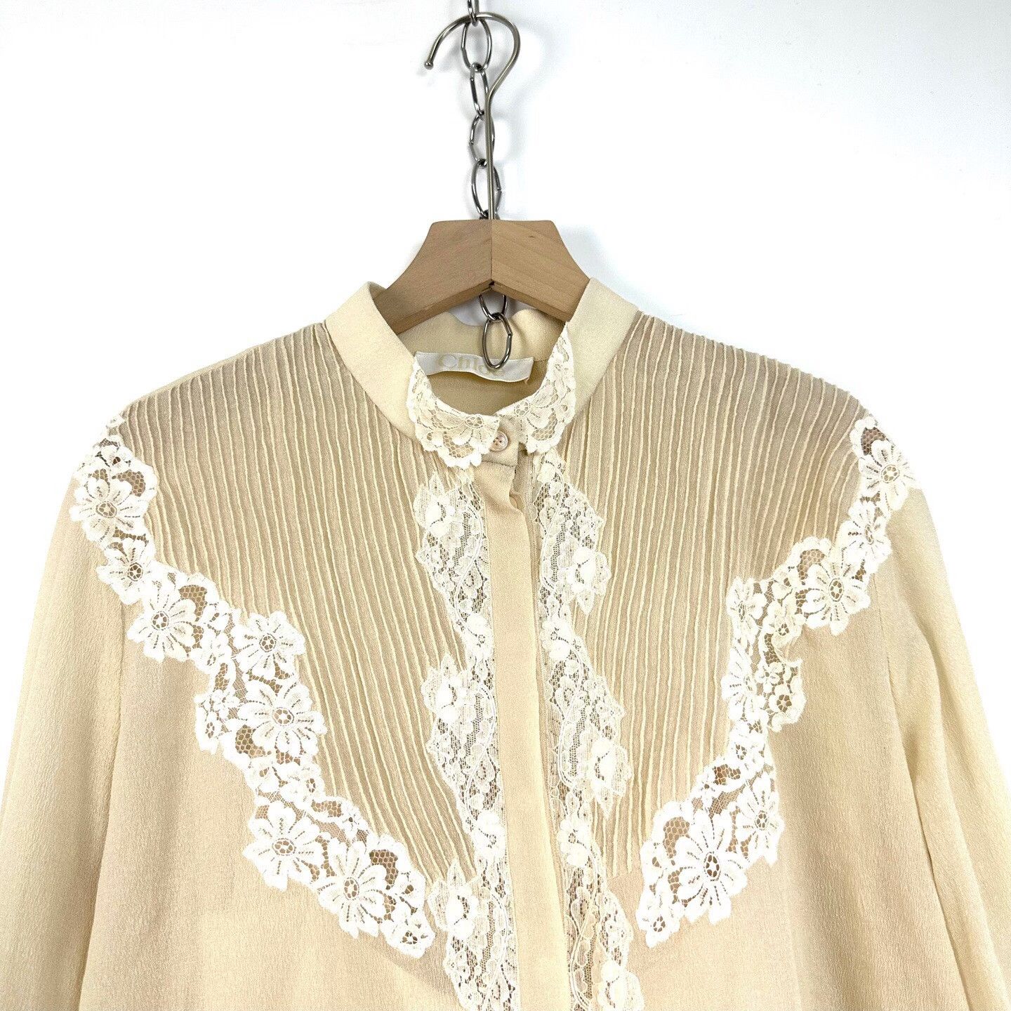 Chloe Chloe Women's Silk Lace Blouse Size XS / US 0-2 / IT 36-38 - 3 Thumbnail