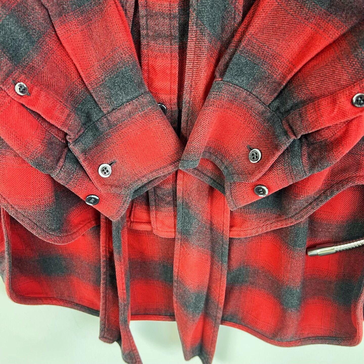 Balenciaga Balenciaga Red Plaid Flannel Sash Shirt Size XXS / US 00 / IT 34 - 6 Thumbnail