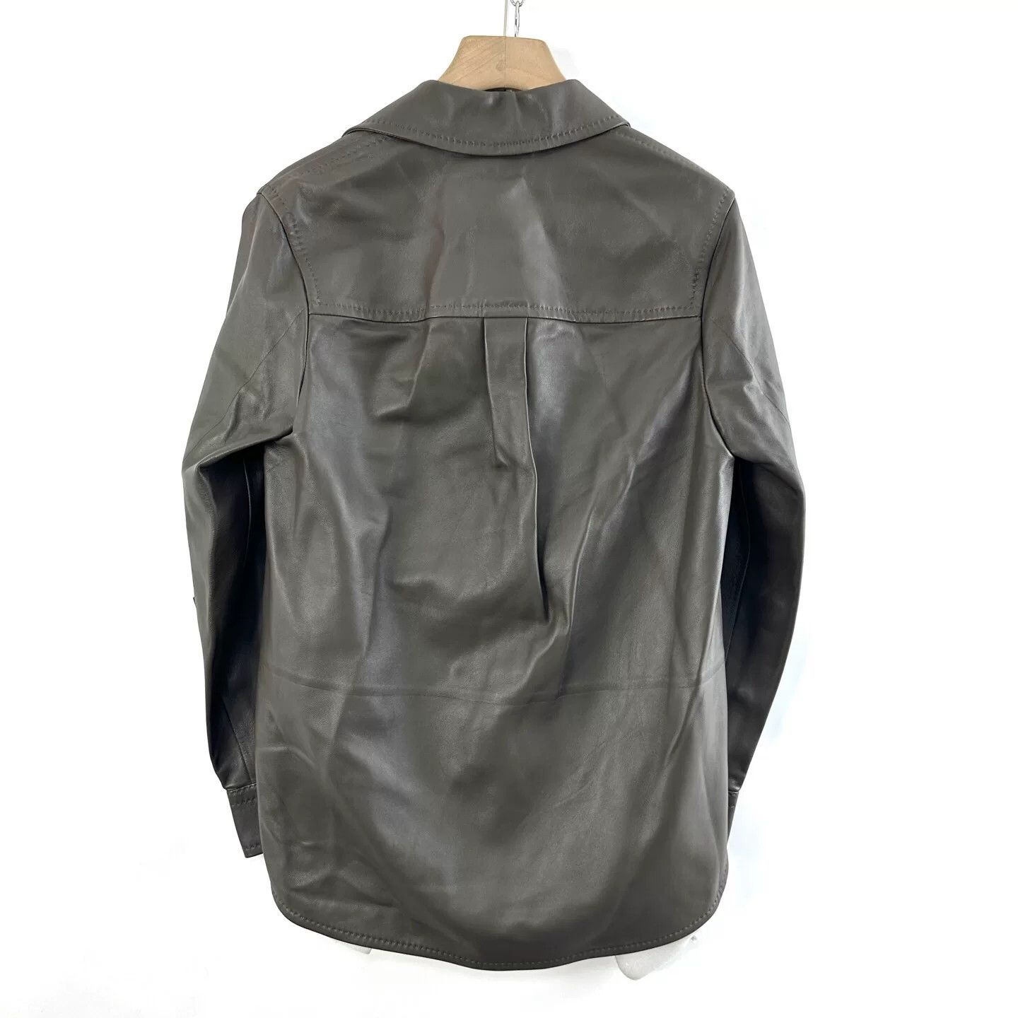 Bottega Veneta Bottega Veneta Women's V-Neck Leather Coat Size XS / US 0-2 / IT 36-38 - 2 Thumbnail