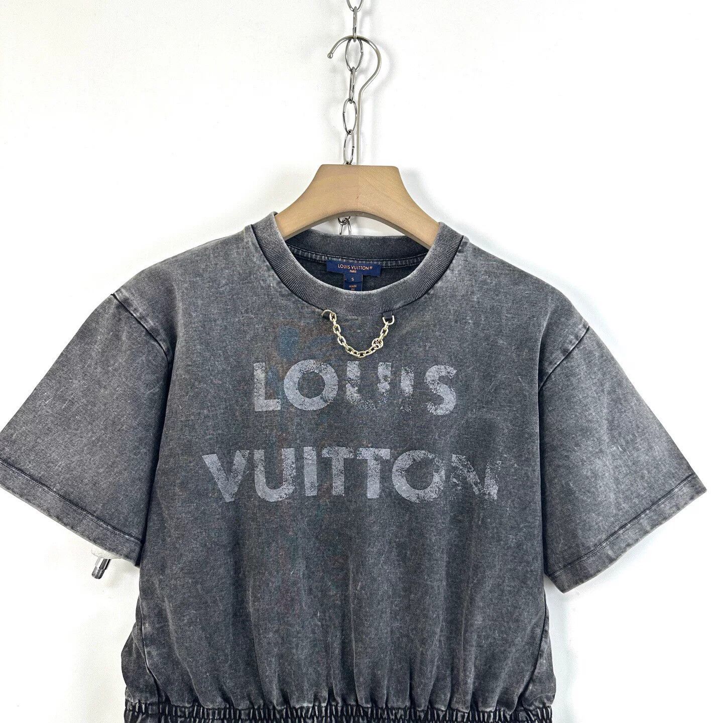 Louis Vuitton Louis Vuitton Grey Washed Distressed Waist-Cinched Dress Size S / US 4 / IT 40 - 3 Thumbnail