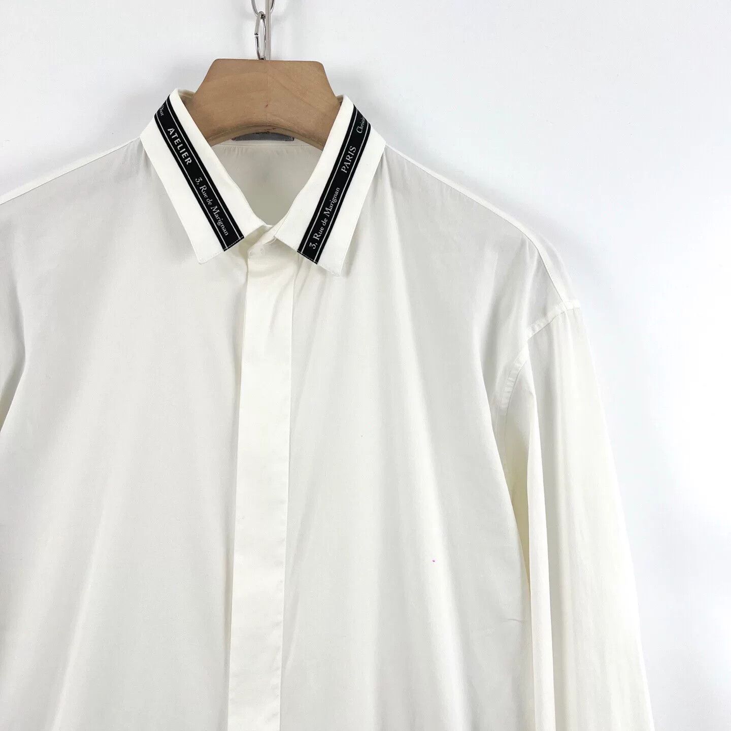 Dior Dior White Collar Slogan Long-Sleeve Shirt Size US XXS / EU 40 - 3 Thumbnail