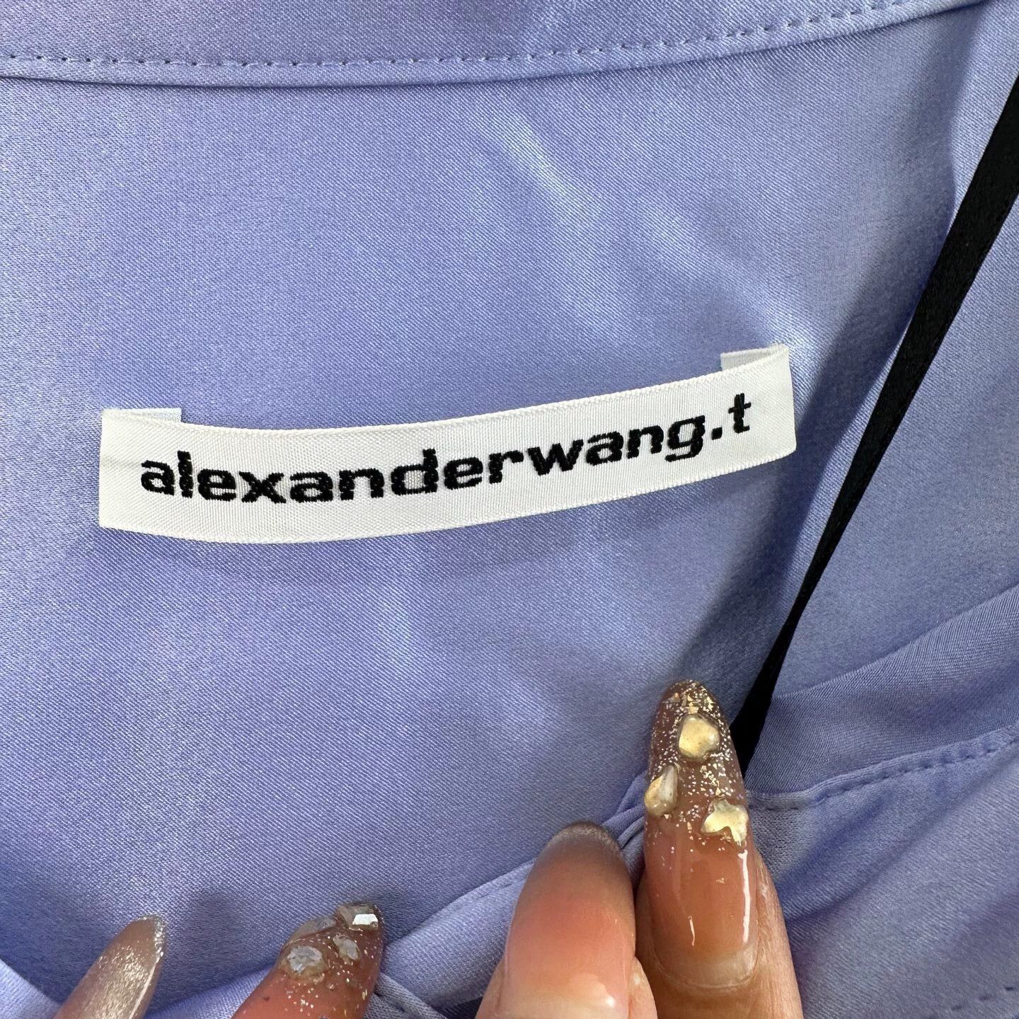 Alexander Wang Alexander Wang Blue Rhinestone Letter Camisole Size S / US 4 / IT 40 - 4 Thumbnail
