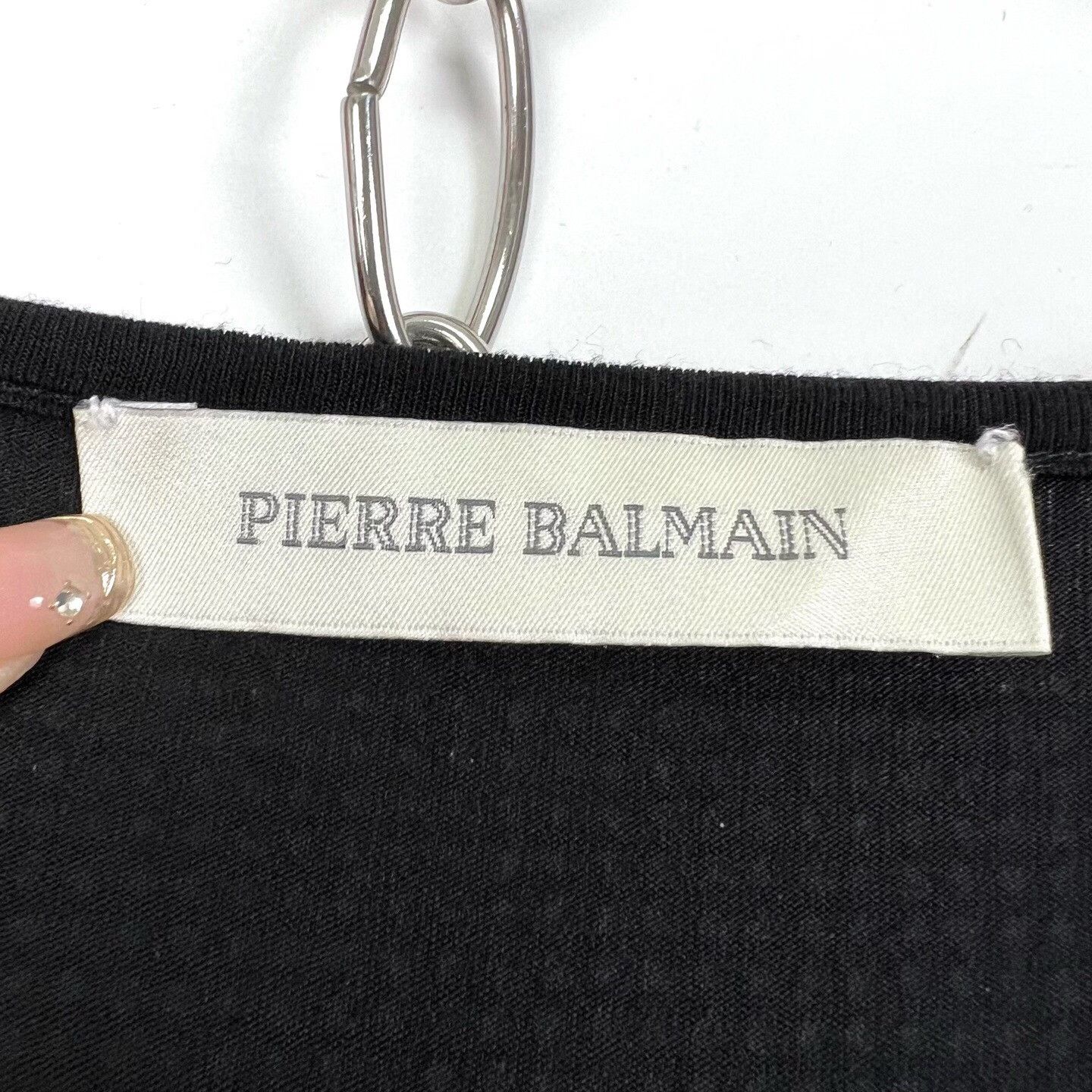 Balmain Balmain Black Crystal Crew Neck Loose Top Size M / US 6-8 / IT 42-44 - 4 Thumbnail