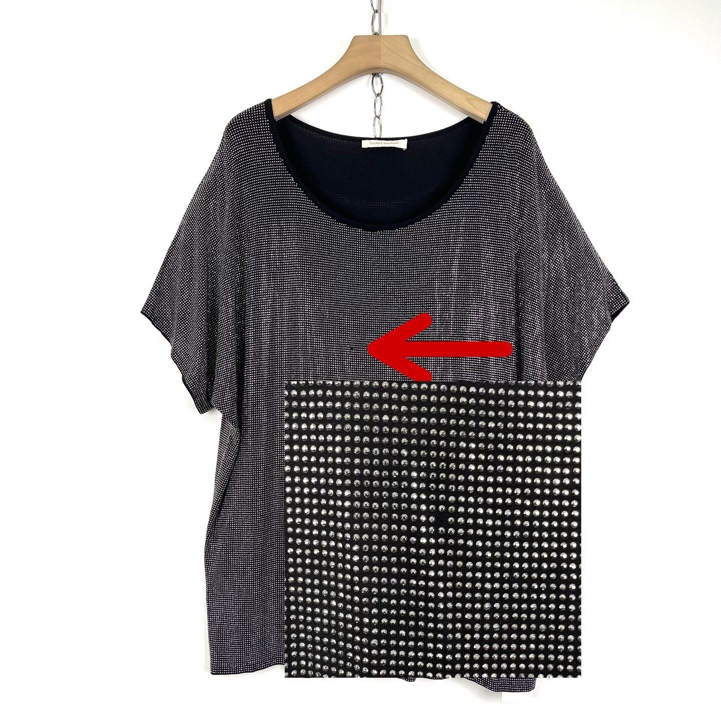 Balmain Balmain Black Crystal Crew Neck Loose Top Size M / US 6-8 / IT 42-44 - 6 Thumbnail