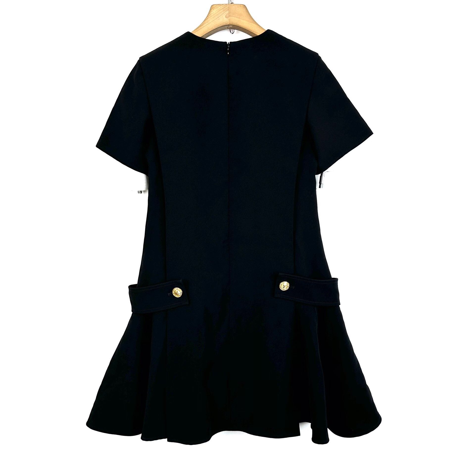 Louis Vuitton Louis Vuitton Black Mid-Waist Short-Sleeve Dress Size XXS / US 00 / IT 34 - 2 Thumbnail