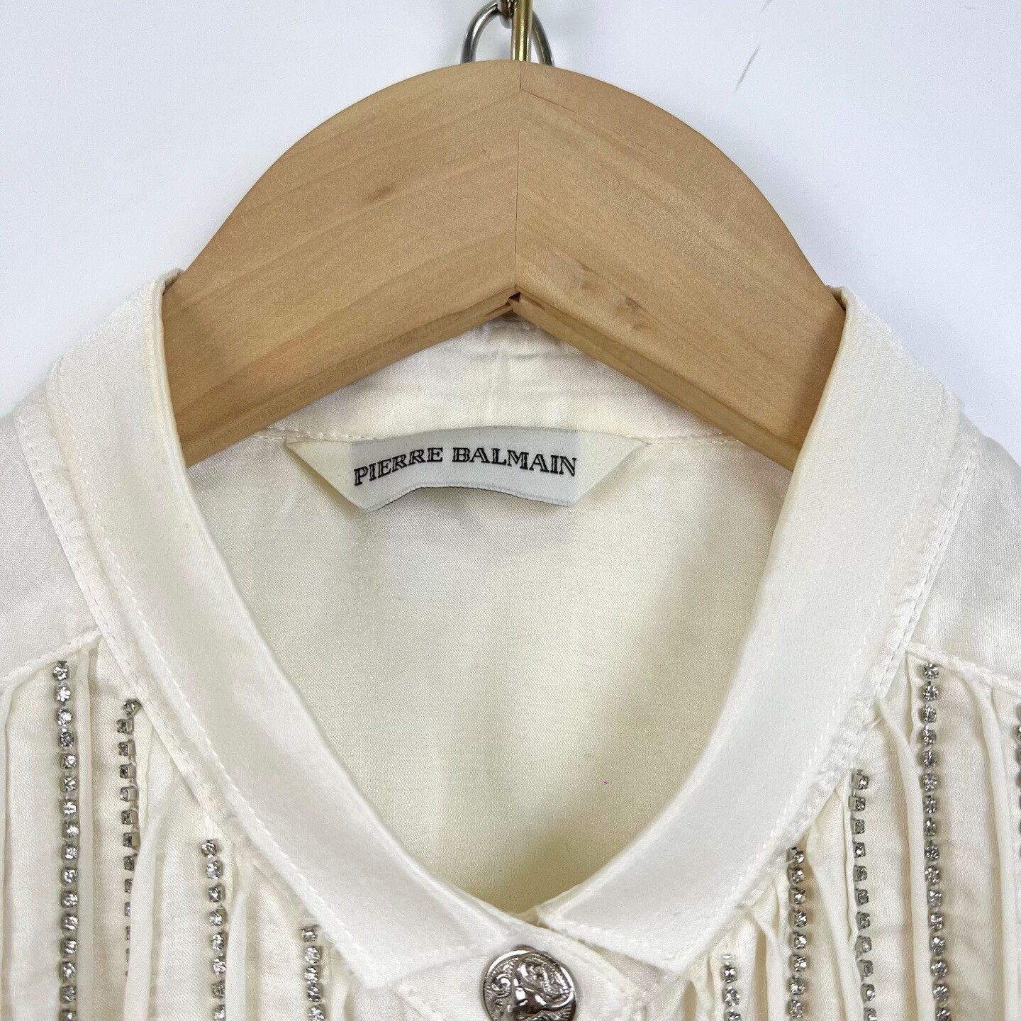 Balmain Balmain White Ox Head Buckle Sleeveless Cotton Top Size XS / US 0-2 / IT 36-38 - 3 Thumbnail