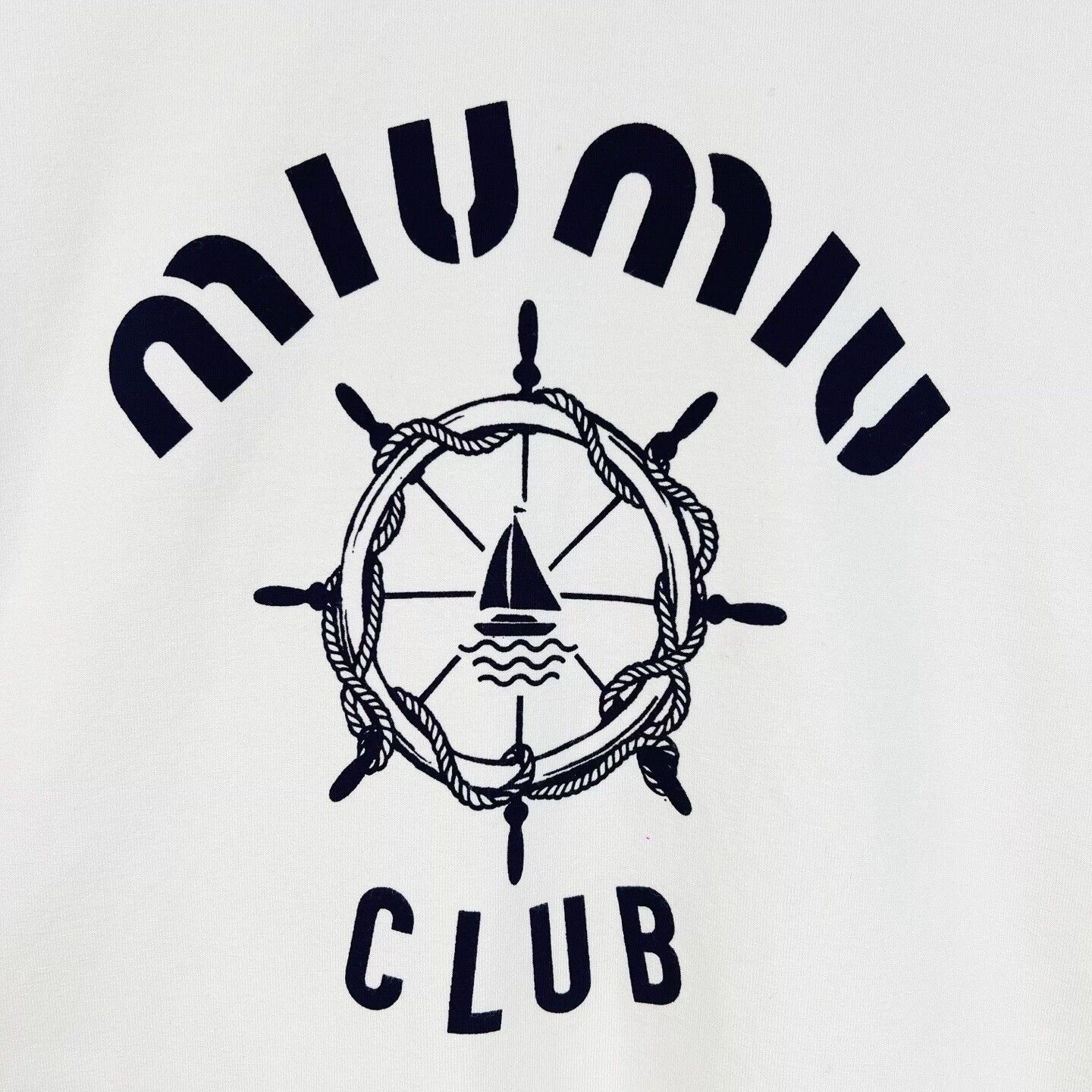 Miu Miu Miu Miu White Logo Print Short T-shirt Size XS / US 0-2 / IT 36-38 - 5 Thumbnail
