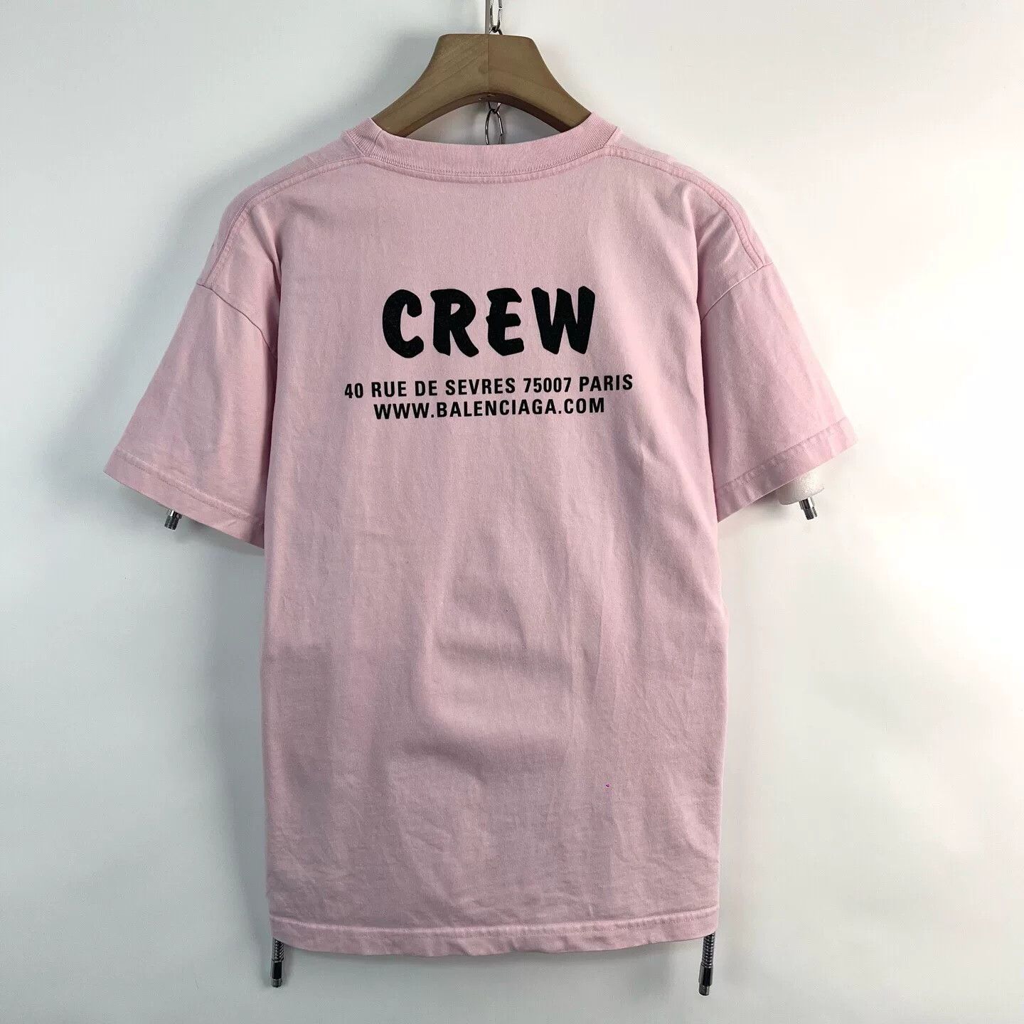 Balenciaga Balenciaga Crew Letter Print Pink T-Shirt Size S / US 4 / IT 40 - 2 Thumbnail