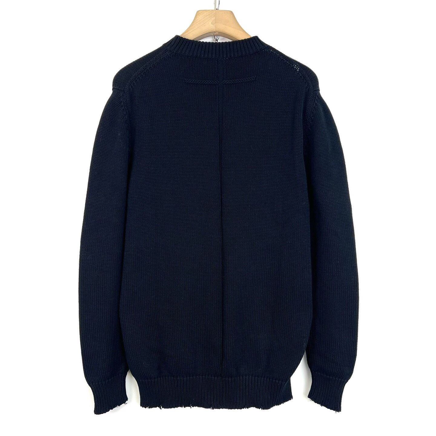 Givenchy Givenchy Black Distressed Logo Destroyed Knit Sweater Size US S / EU 44-46 / 1 - 2 Thumbnail