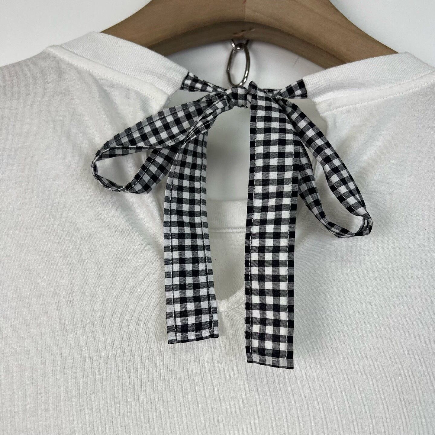 Miu Miu MiuMiu White Logo Embroidered Bow Short Sleeve T-shirt Size M / US 6-8 / IT 42-44 - 6 Thumbnail