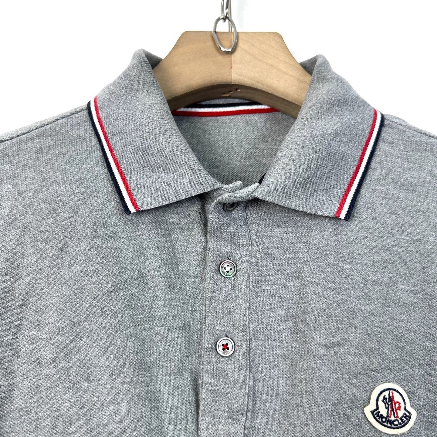 Moncler Moncler Gray Embroidered Logo Long Sleeve Polo Size US L / EU 52-54 / 3 - 3 Thumbnail