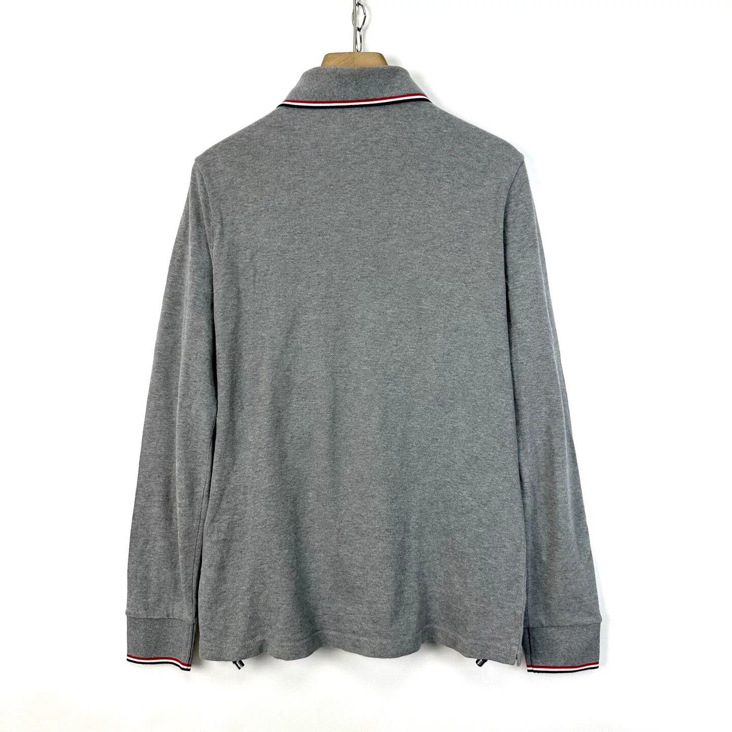 Moncler Moncler Gray Embroidered Logo Long Sleeve Polo Size US L / EU 52-54 / 3 - 2 Thumbnail