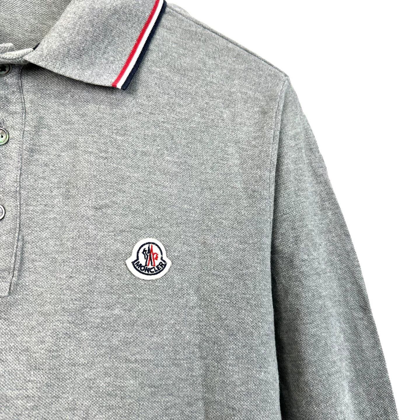 Moncler Moncler Gray Embroidered Logo Long Sleeve Polo Size US L / EU 52-54 / 3 - 4 Thumbnail