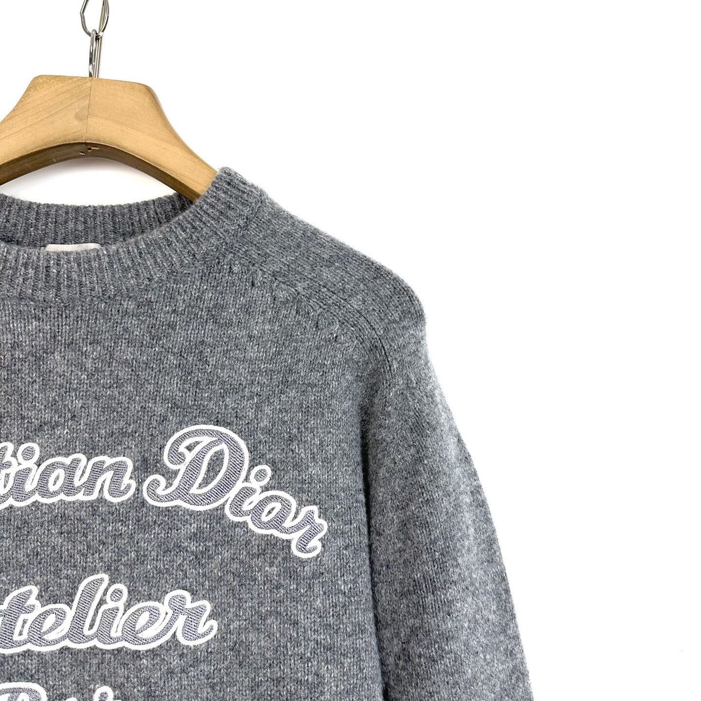 Dior Dior Gray Logo Wool Knit Sweater Size US XXL / EU 58 / 5 - 6 Thumbnail