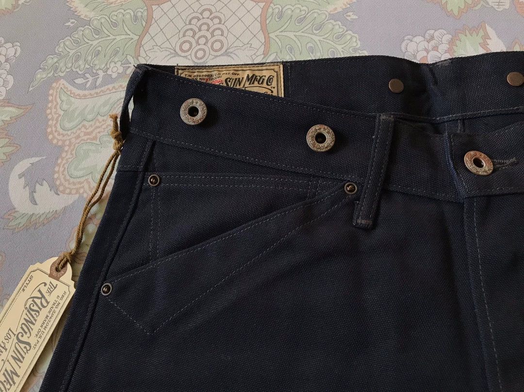 Rising Sun & Co. Rising Sun Blacksmith Navy Canvas Work Pants Size US 29 - 5 Thumbnail