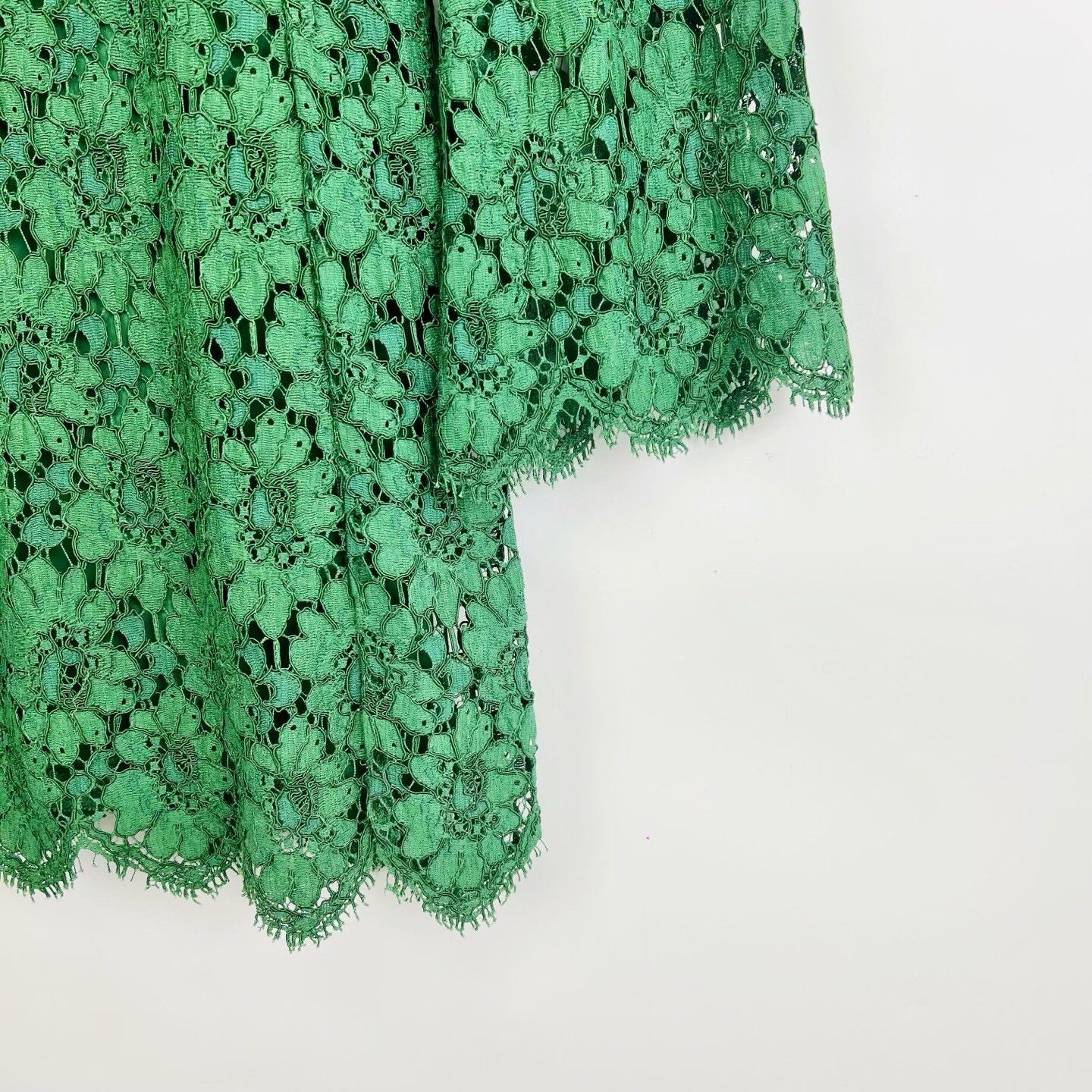 Gucci Green Floral Lace Zip Long Sleeve Dress - ilac.rochib.com