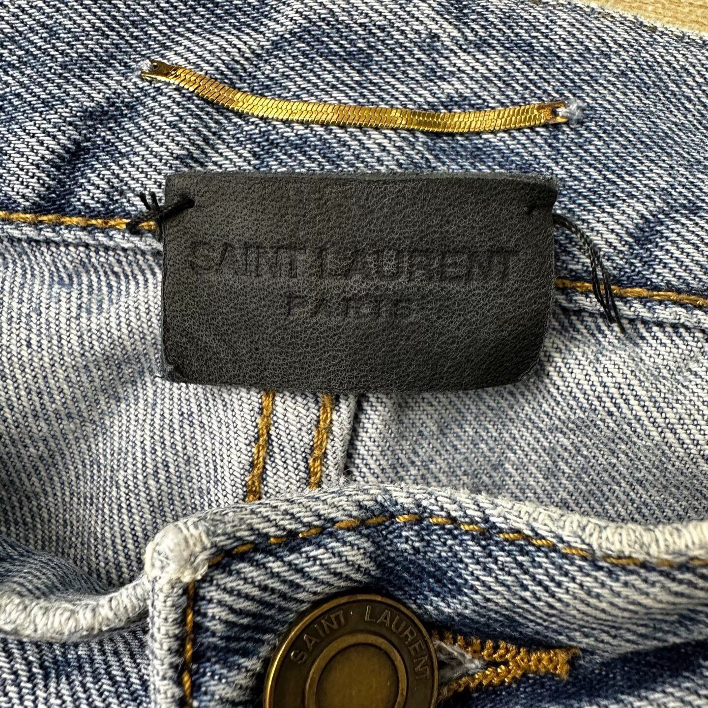 Saint Laurent Paris Saint Laurent Blue Distressed Jeans Size 25 Size 25" / US 0 / IT 36 - 4 Thumbnail