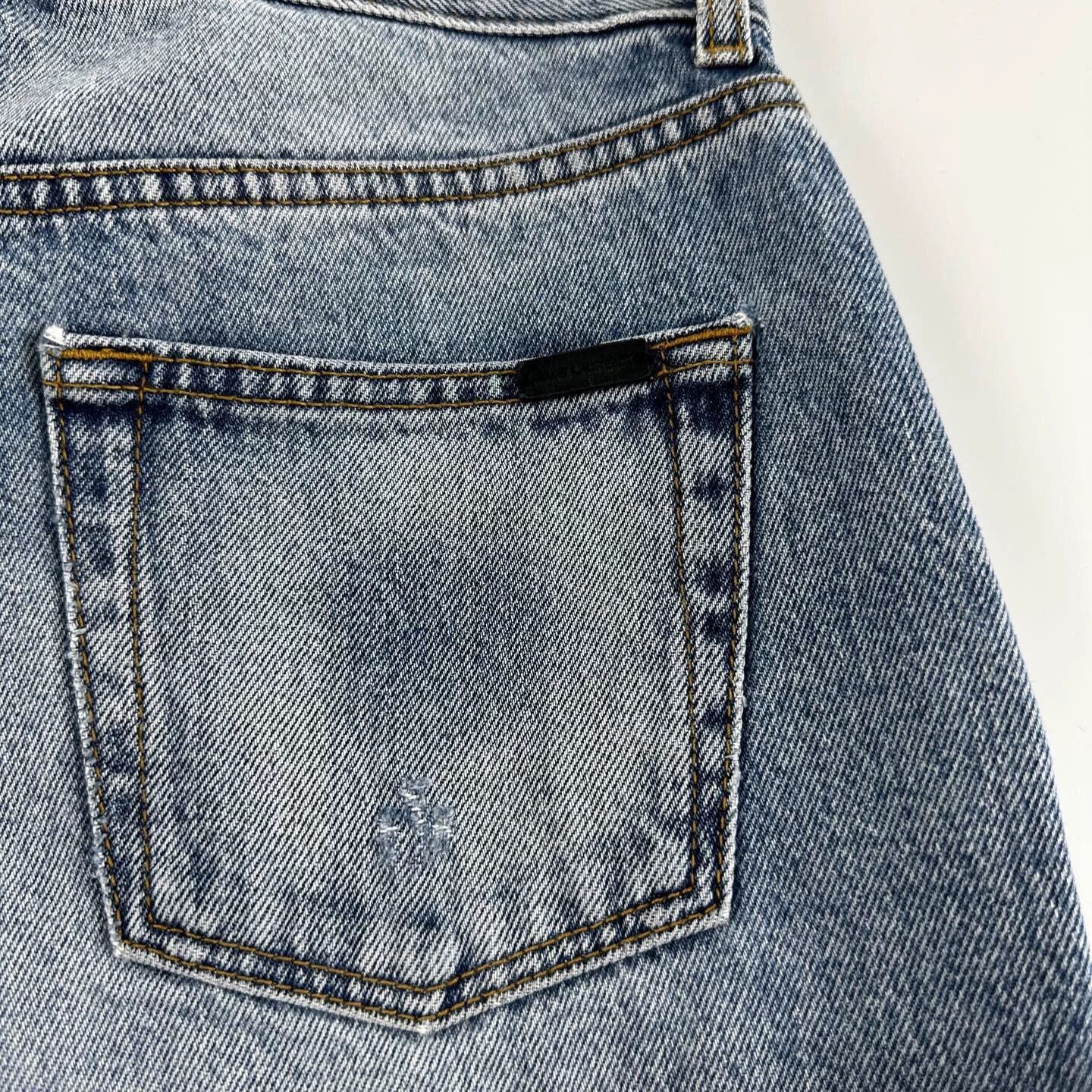 Saint Laurent Paris Saint Laurent Blue Distressed Jeans Size 25 Size 25" / US 0 / IT 36 - 6 Thumbnail