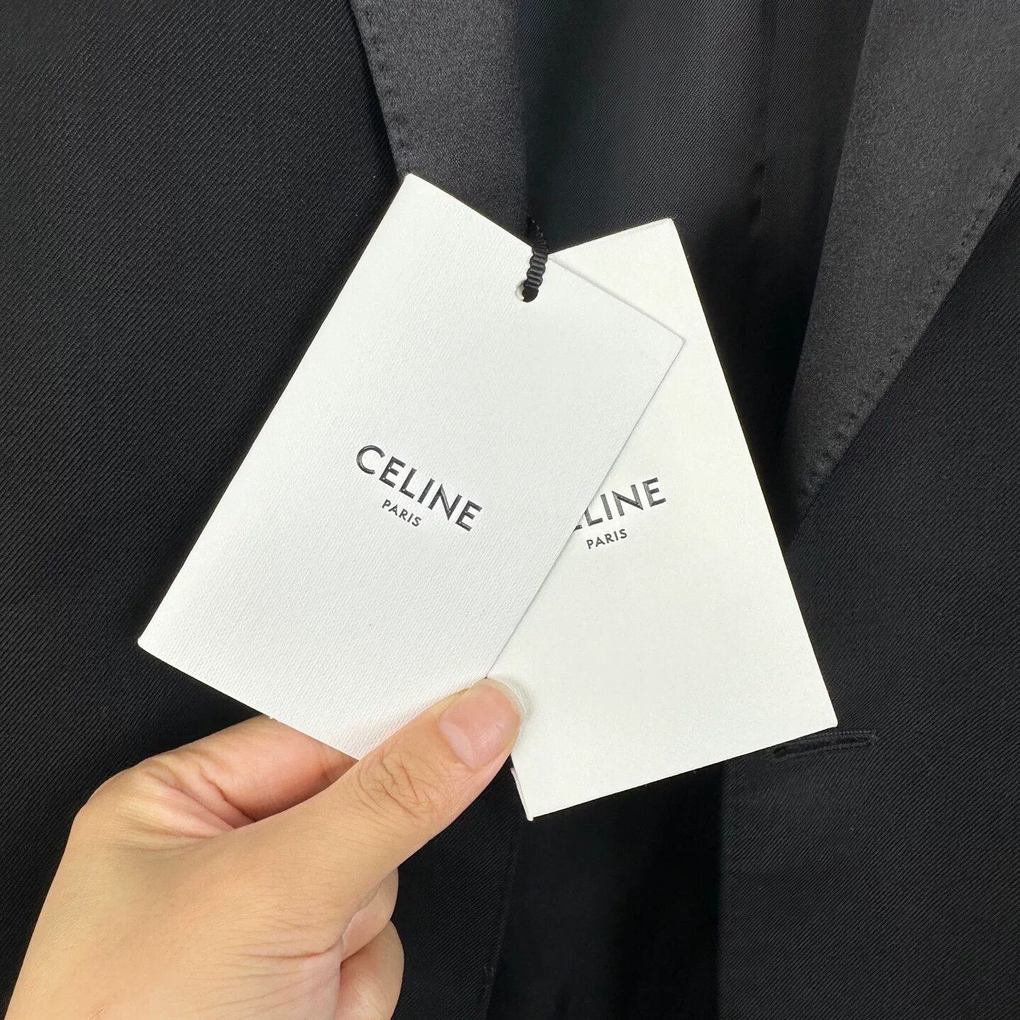 Celine Celine Women's Black Satin Peak Lapel Suit Jacket Size XXS / US 00 / IT 34 - 7 Thumbnail