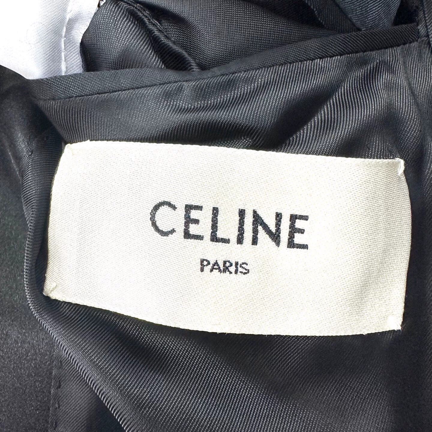 Celine Celine Women's Black Satin Peak Lapel Suit Jacket Size XXS / US 00 / IT 34 - 4 Thumbnail