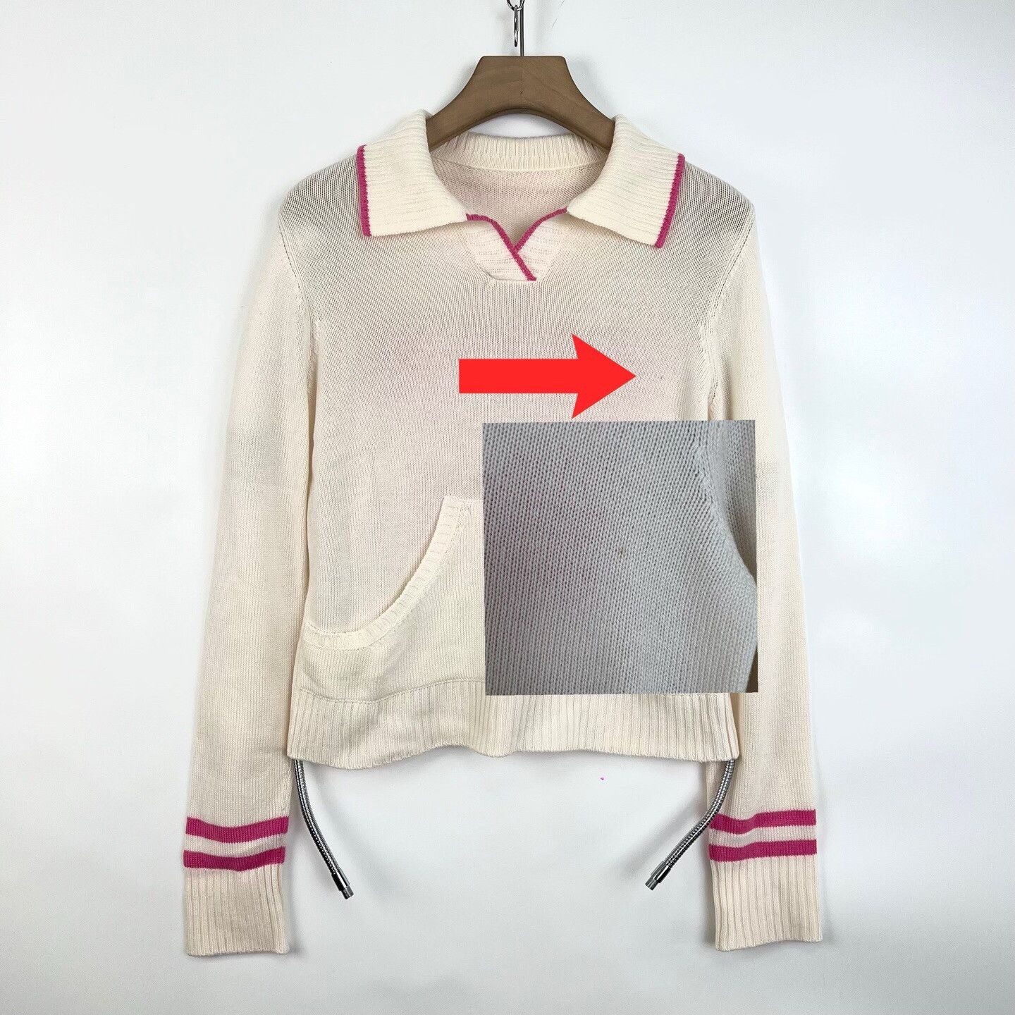 Dior Dior Vibe White Collar Back Logo Cashmere Top Size S / US 4 / IT 40 - 7 Thumbnail