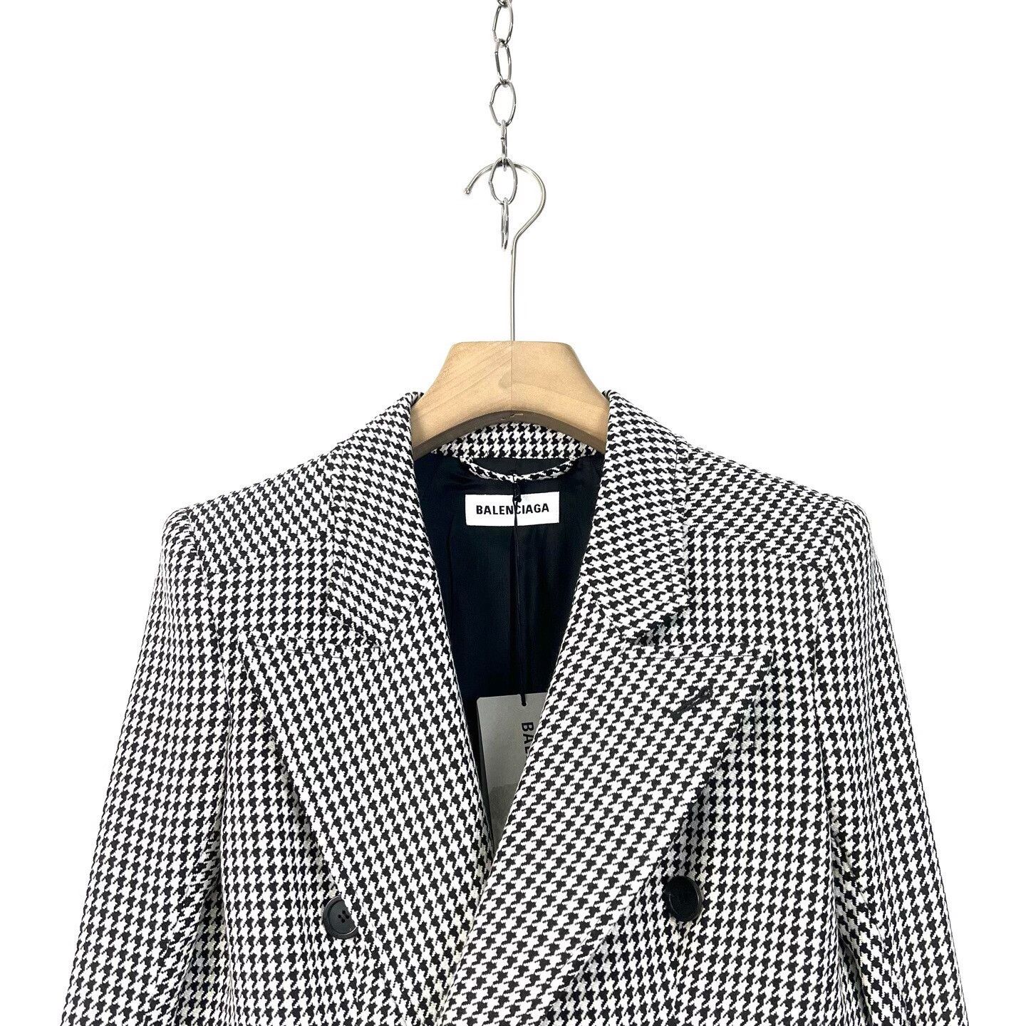 Balenciaga Balenciaga Houndstooth Wool Hourglass Blazer Size XS / US 0-2 / IT 36-38 - 3 Thumbnail