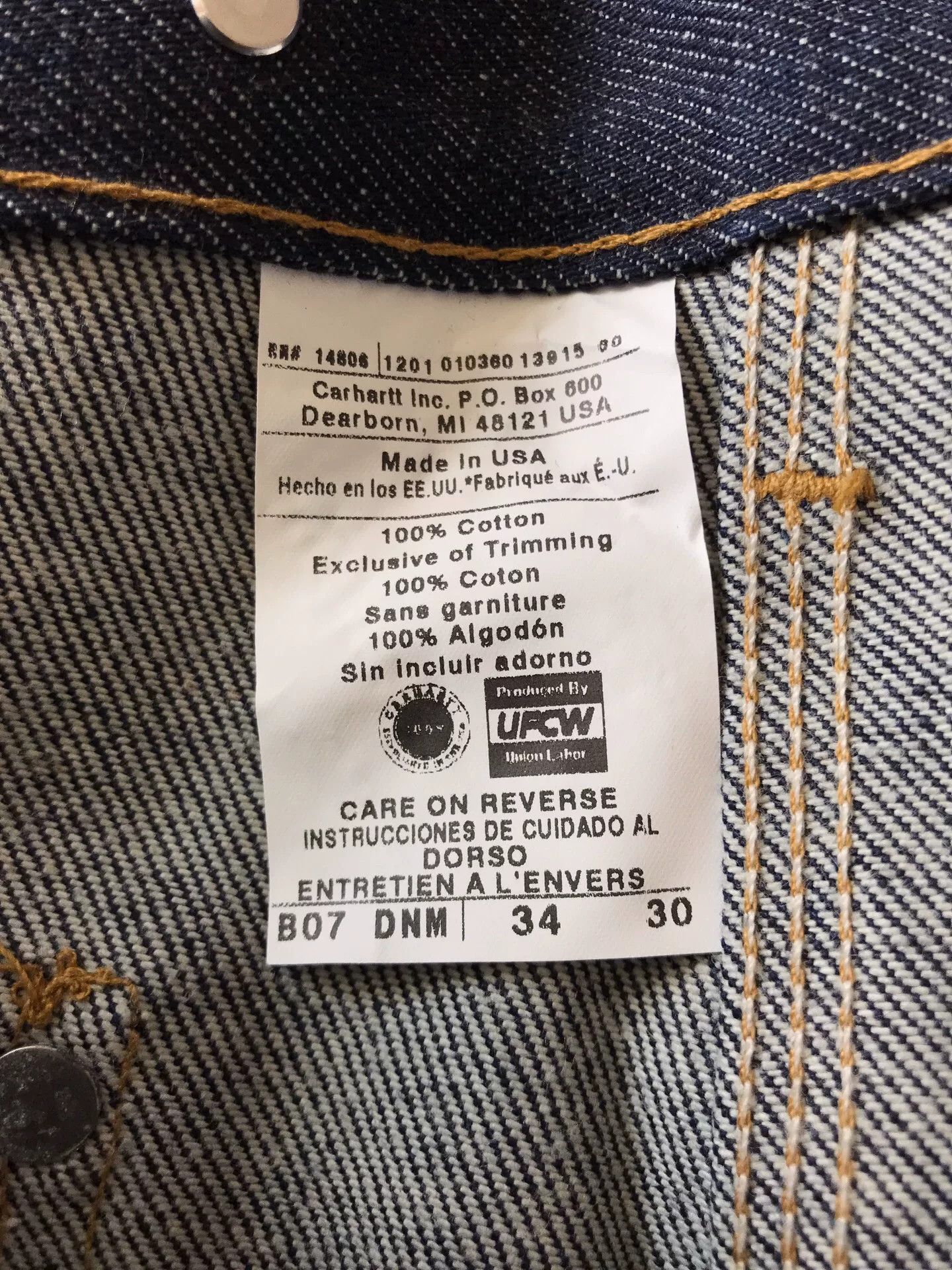 Carhartt Carhartt B07 Double Knee Raw Denim Jeans Size US 34 / EU 50 - 9 Thumbnail