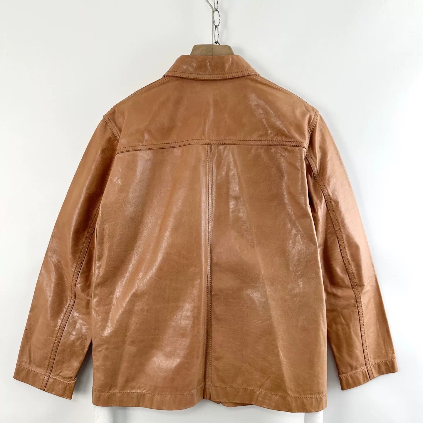 Bottega Veneta Bottega Veneta Men's Brown Leather Jacket Size US M / EU 48-50 / 2 - 2 Thumbnail