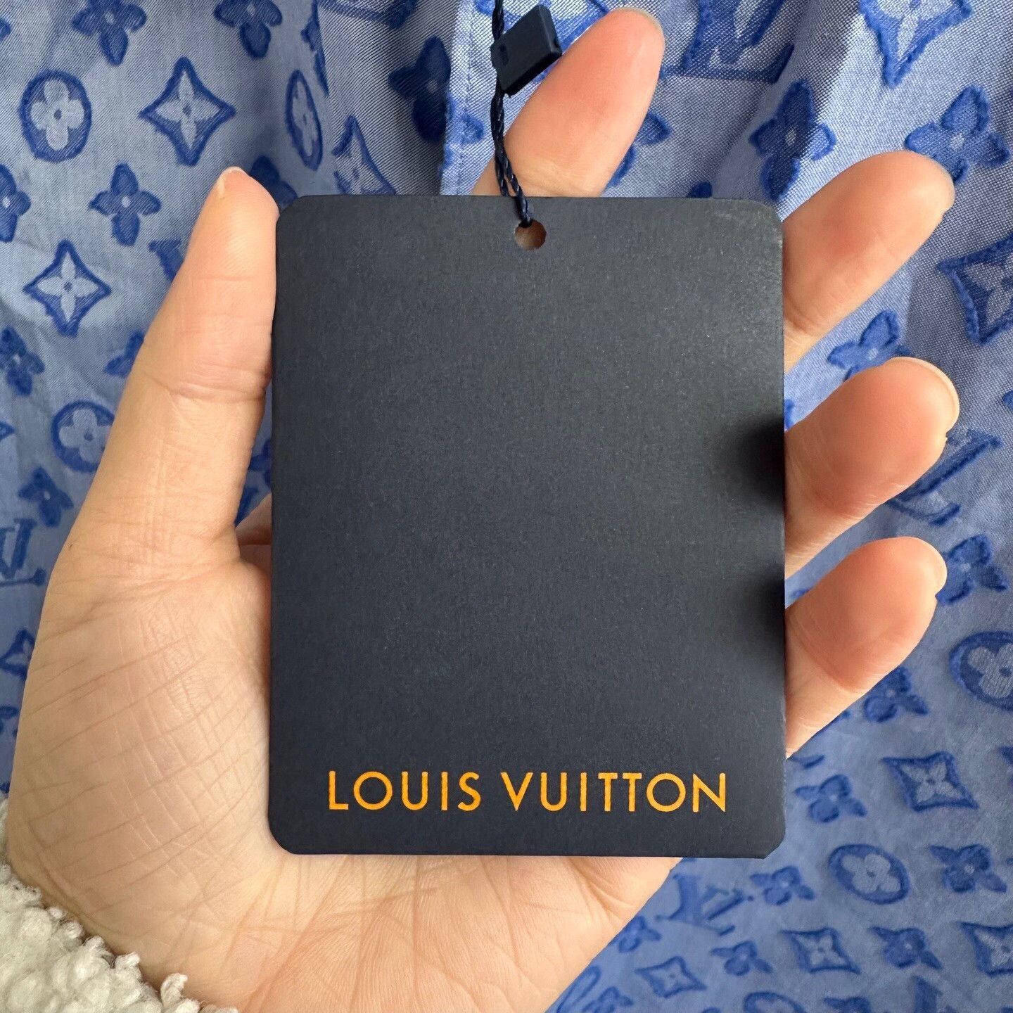 Louis Vuitton Louis Vuitton Blue Flocked Monogram Long-Sleeve Shirt Size US S / EU 44-46 / 1 - 6 Thumbnail