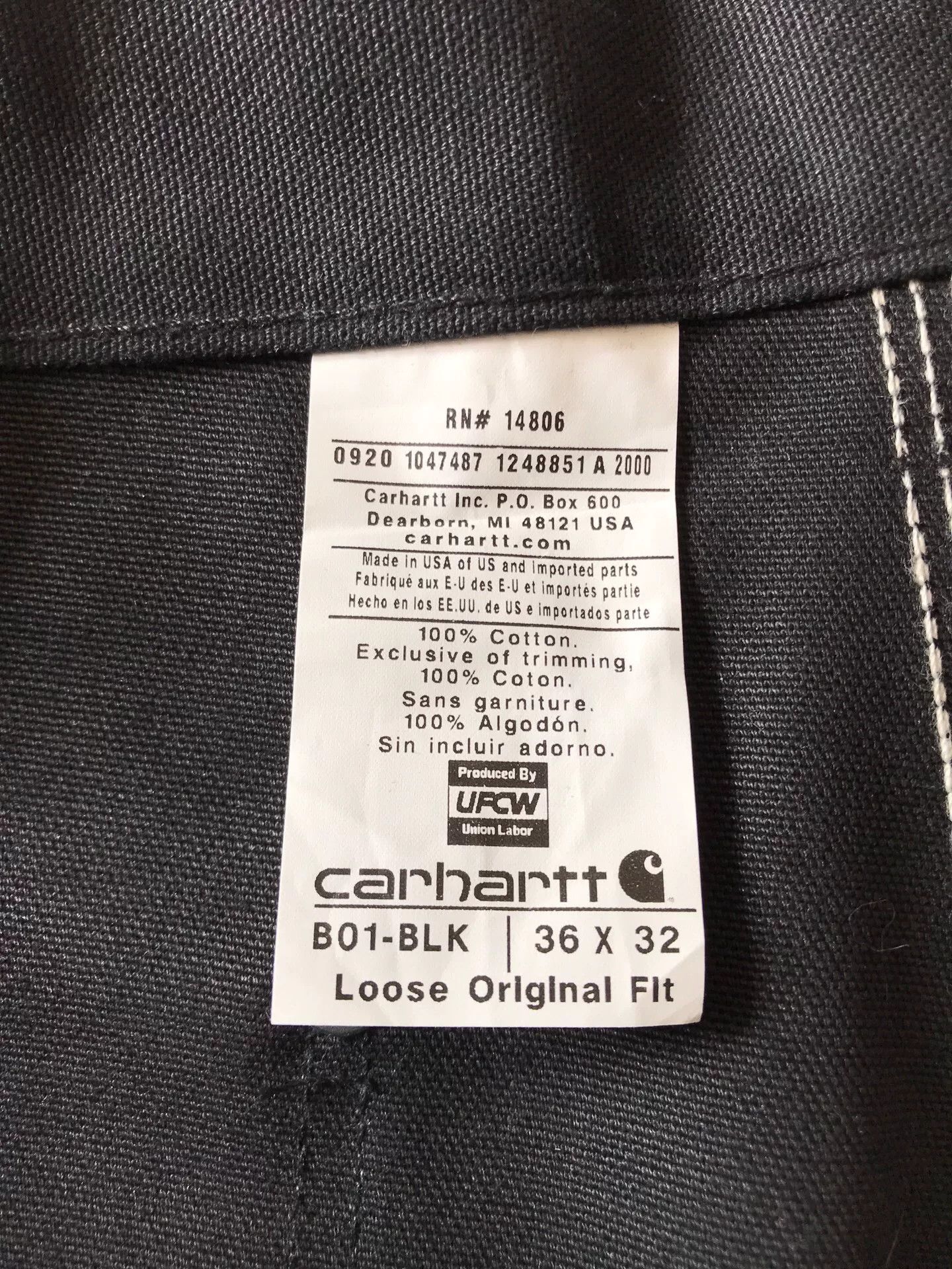Carhartt Carhartt B01 Black W36L32 Work Pants Size US 36 / EU 52 - 9 Thumbnail