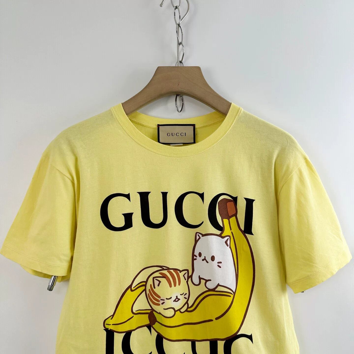 Gucci Gucci Women's Yellow Banana Cat T-shirt Size XXS / US 00 / IT 34 - 3 Thumbnail