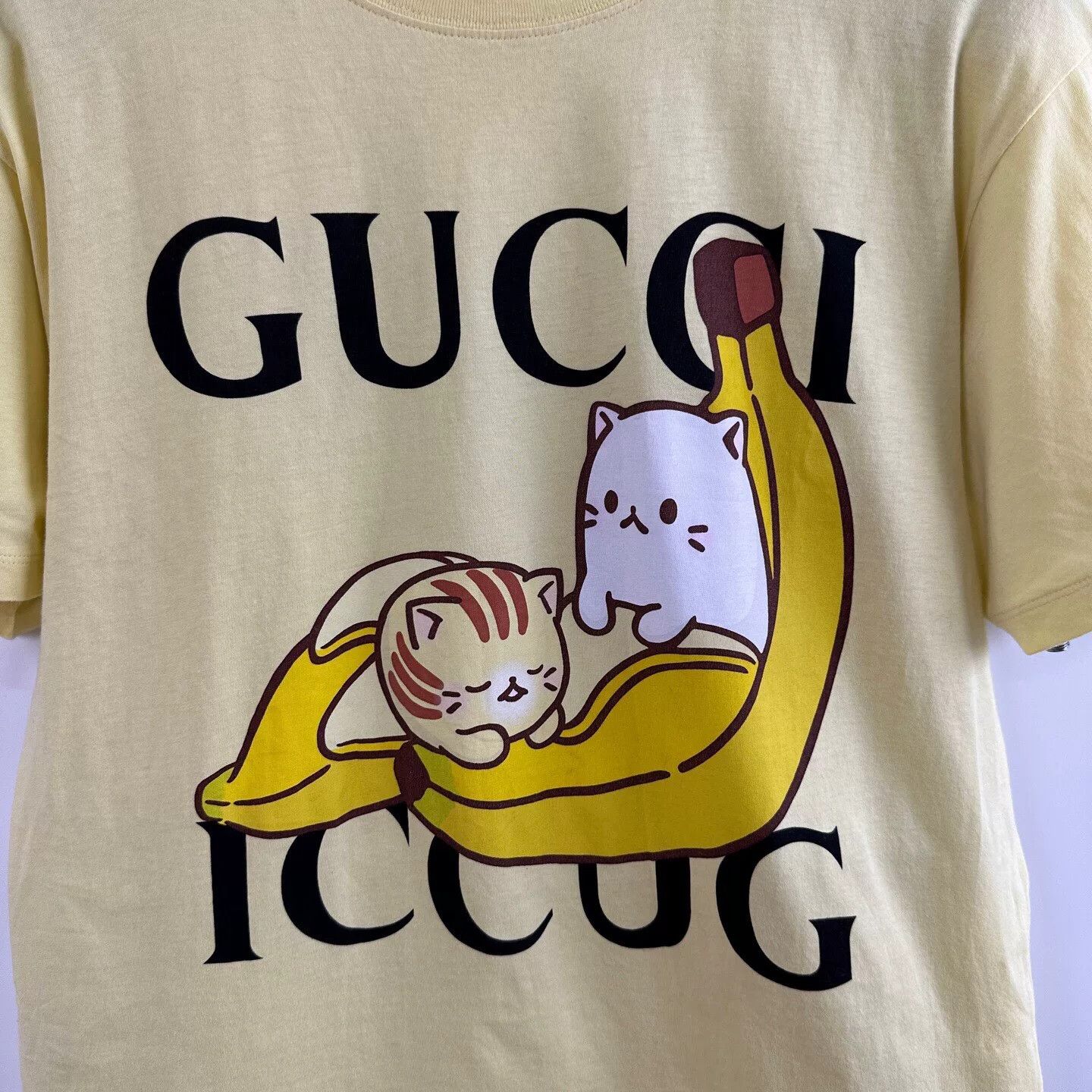 Gucci Gucci Women's Yellow Banana Cat T-shirt Size XXS / US 00 / IT 34 - 5 Thumbnail