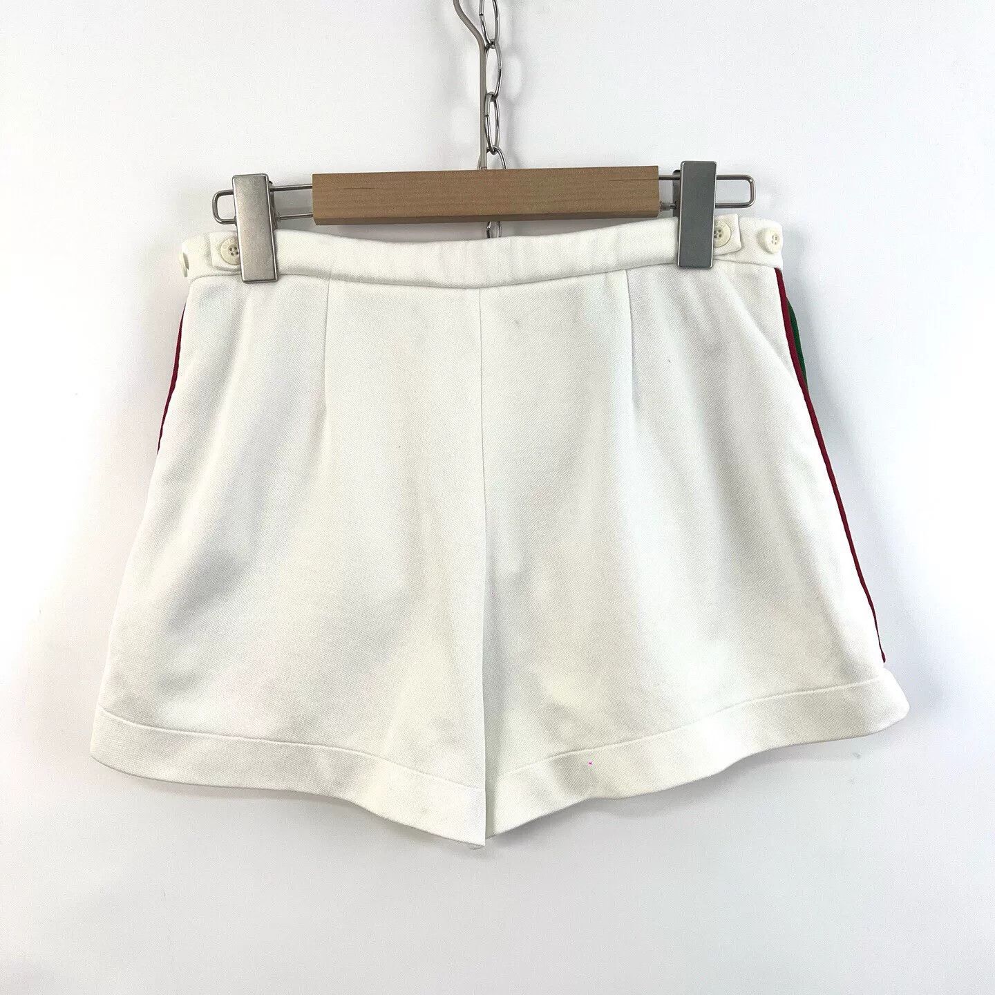 Gucci Gucci White Red Green Woven Double G Shorts Size US 35 - 2 Thumbnail
