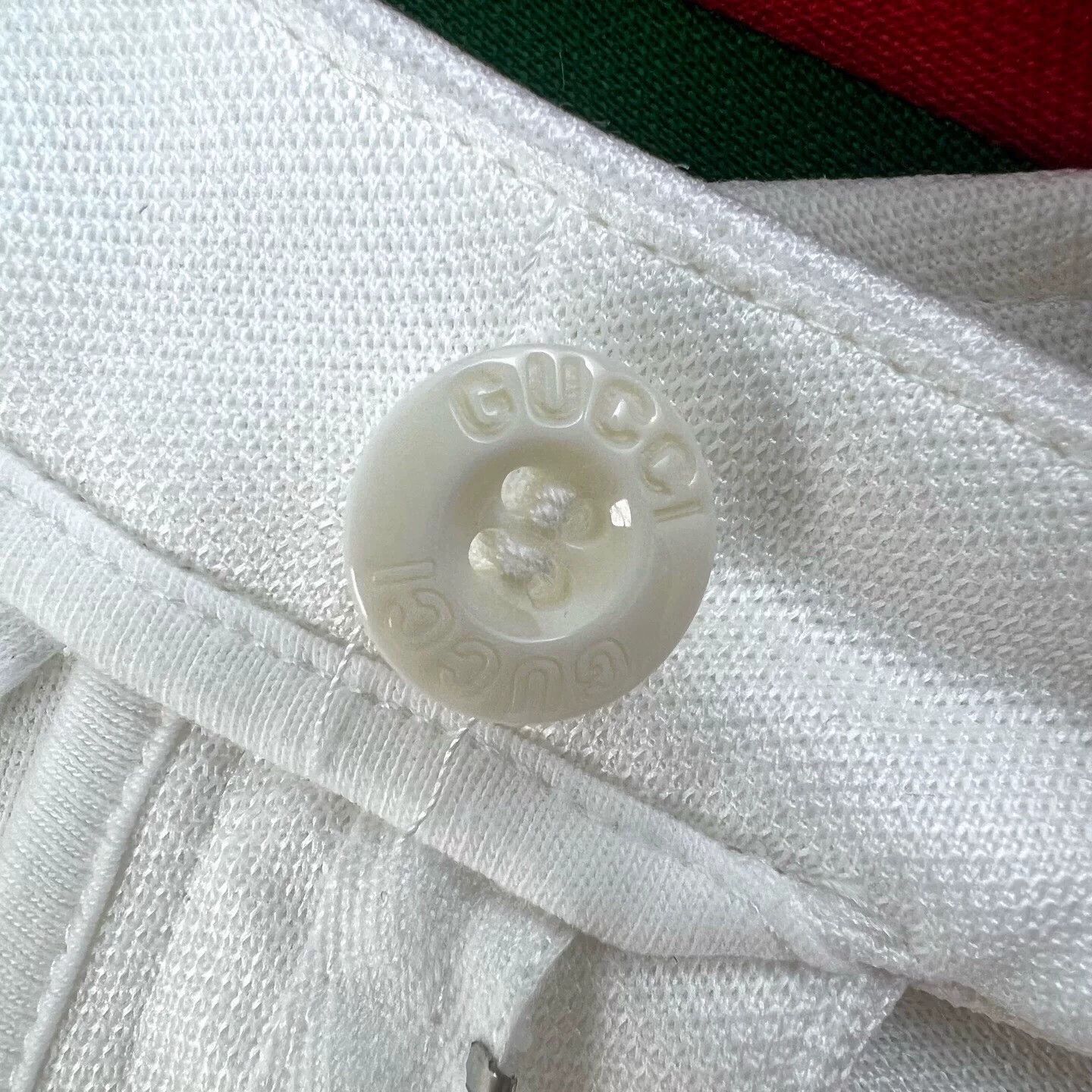 Gucci Gucci White Red Green Woven Double G Shorts Size US 35 - 4 Thumbnail