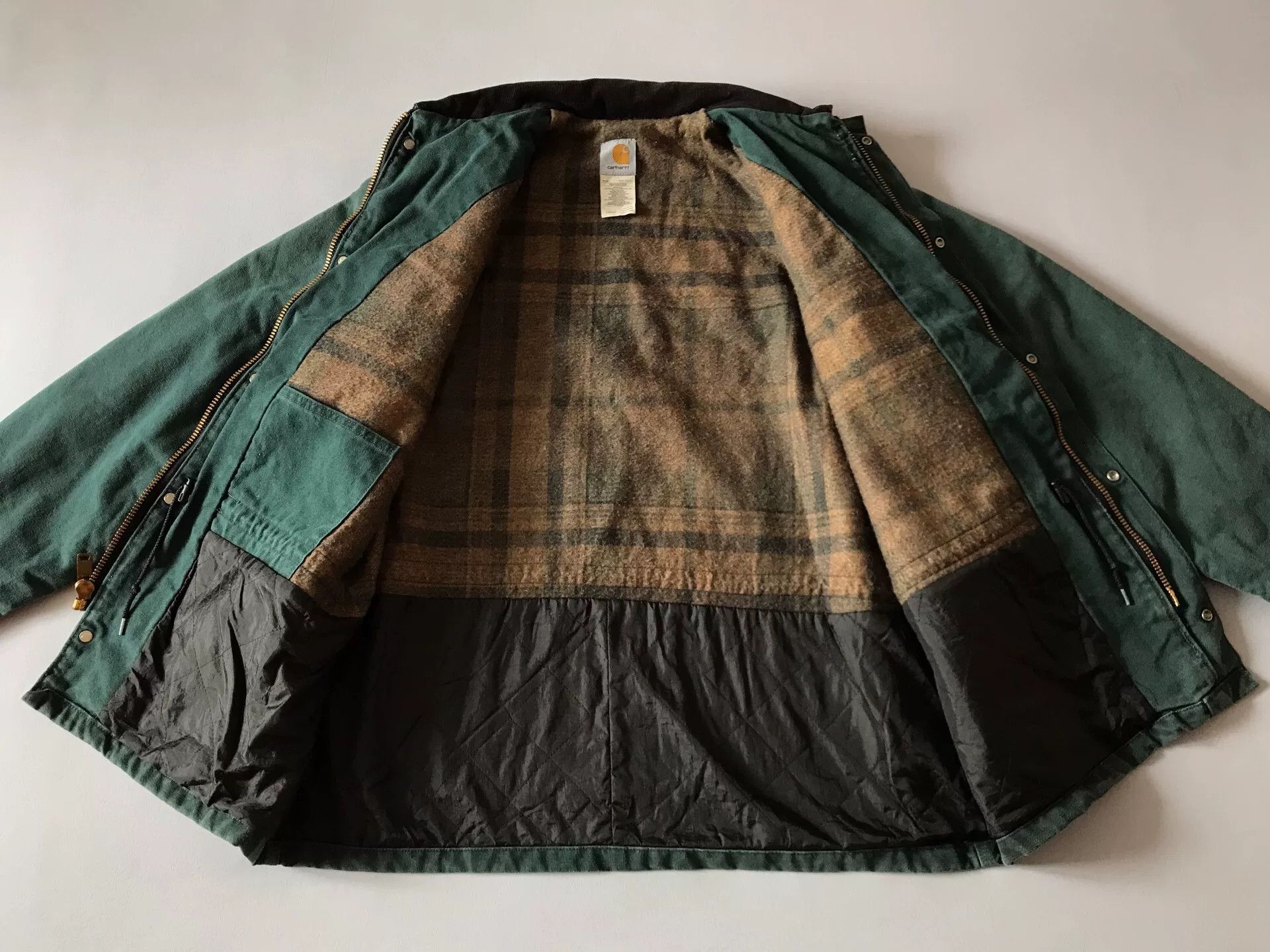 Carhartt 90s Carhartt C10 Hunter Green Work Jacket Size US L / EU 52-54 / 3 - 3 Thumbnail