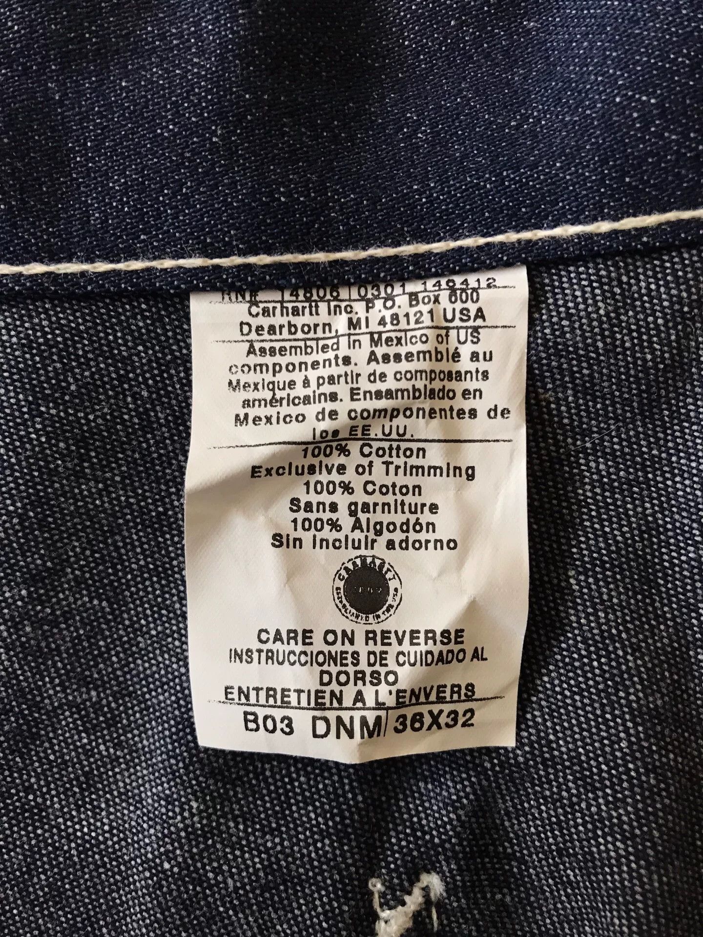 Carhartt Carhartt B03 W36L32 Denim Work Pants Size US 36 / EU 52 - 9 Thumbnail