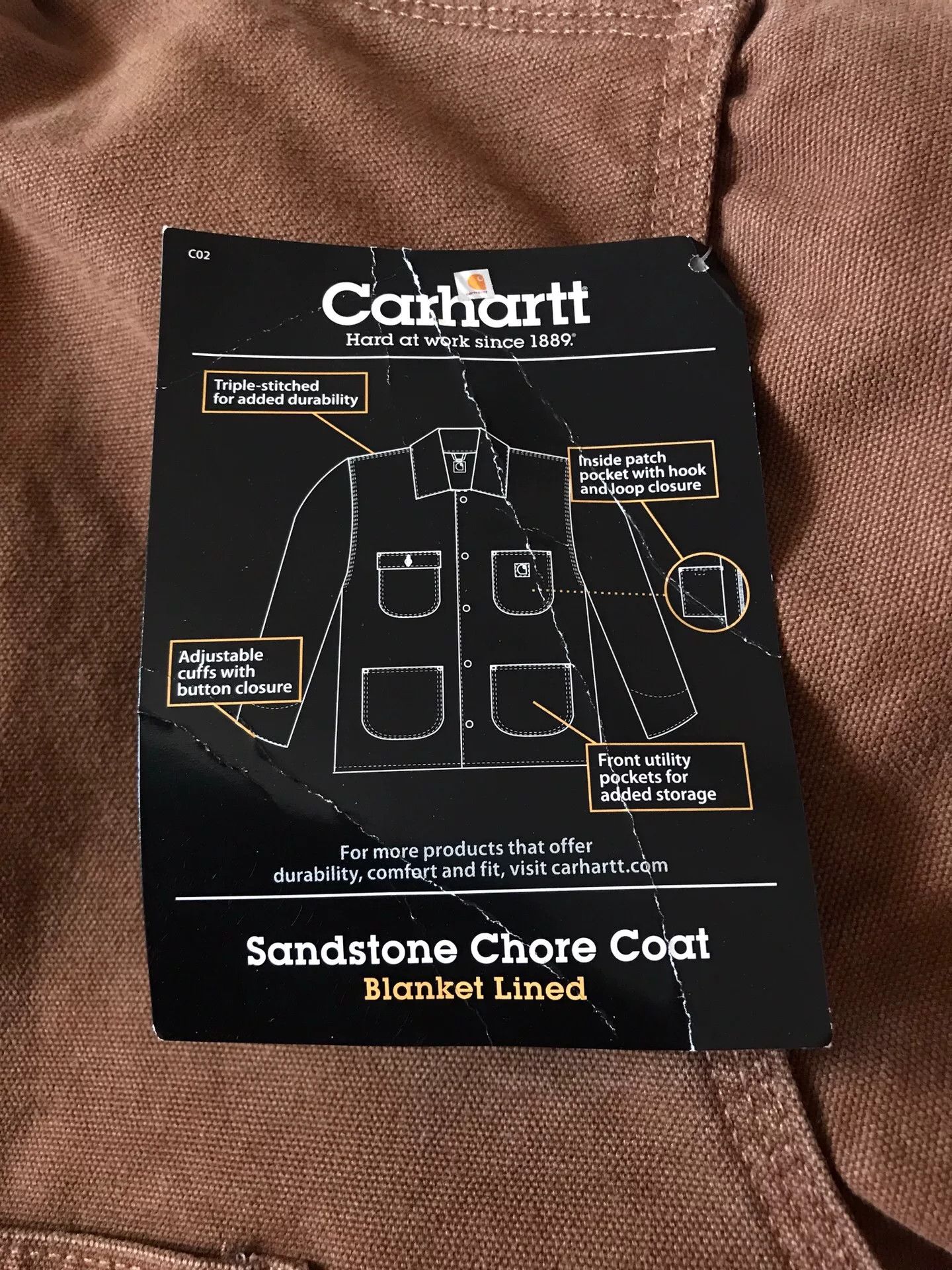 Carhartt Carhartt C02 Brown Washed Canvas Work Jacket Size US L / EU 52-54 / 3 - 7 Thumbnail