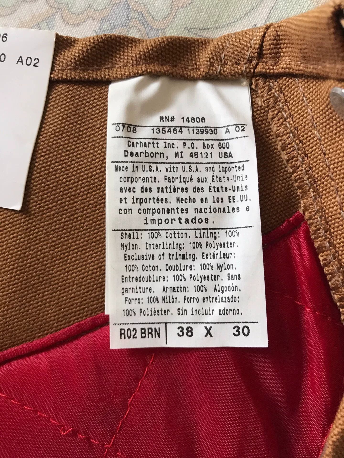 Carhartt Carhartt R02 BRN W38L30 Bib Overalls Size US 38 / EU 54 - 9 Thumbnail