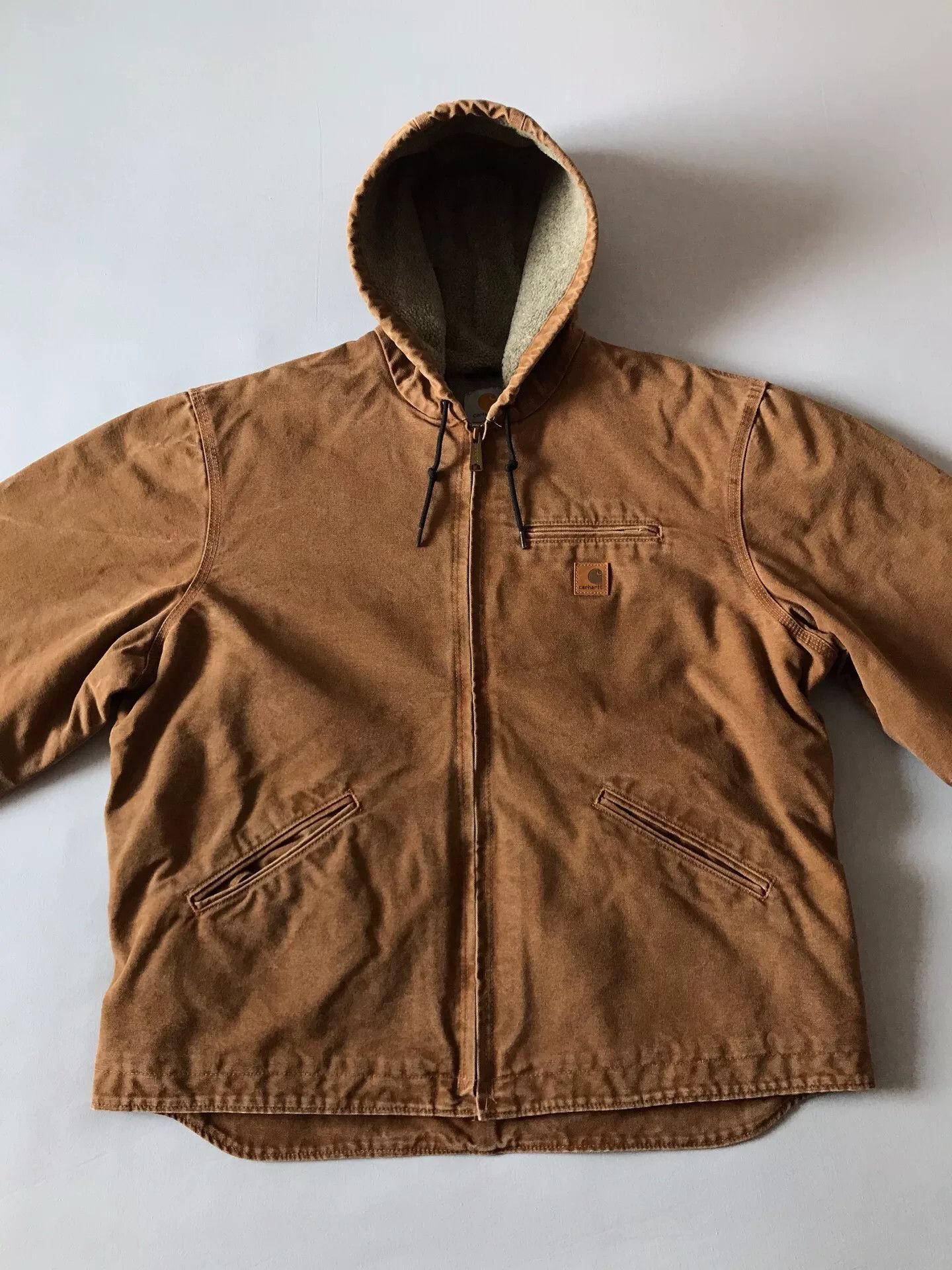 Carhartt Carhartt J141 Brown Hooded Work Jacket Size US XL / EU 56 / 4 - 4 Thumbnail