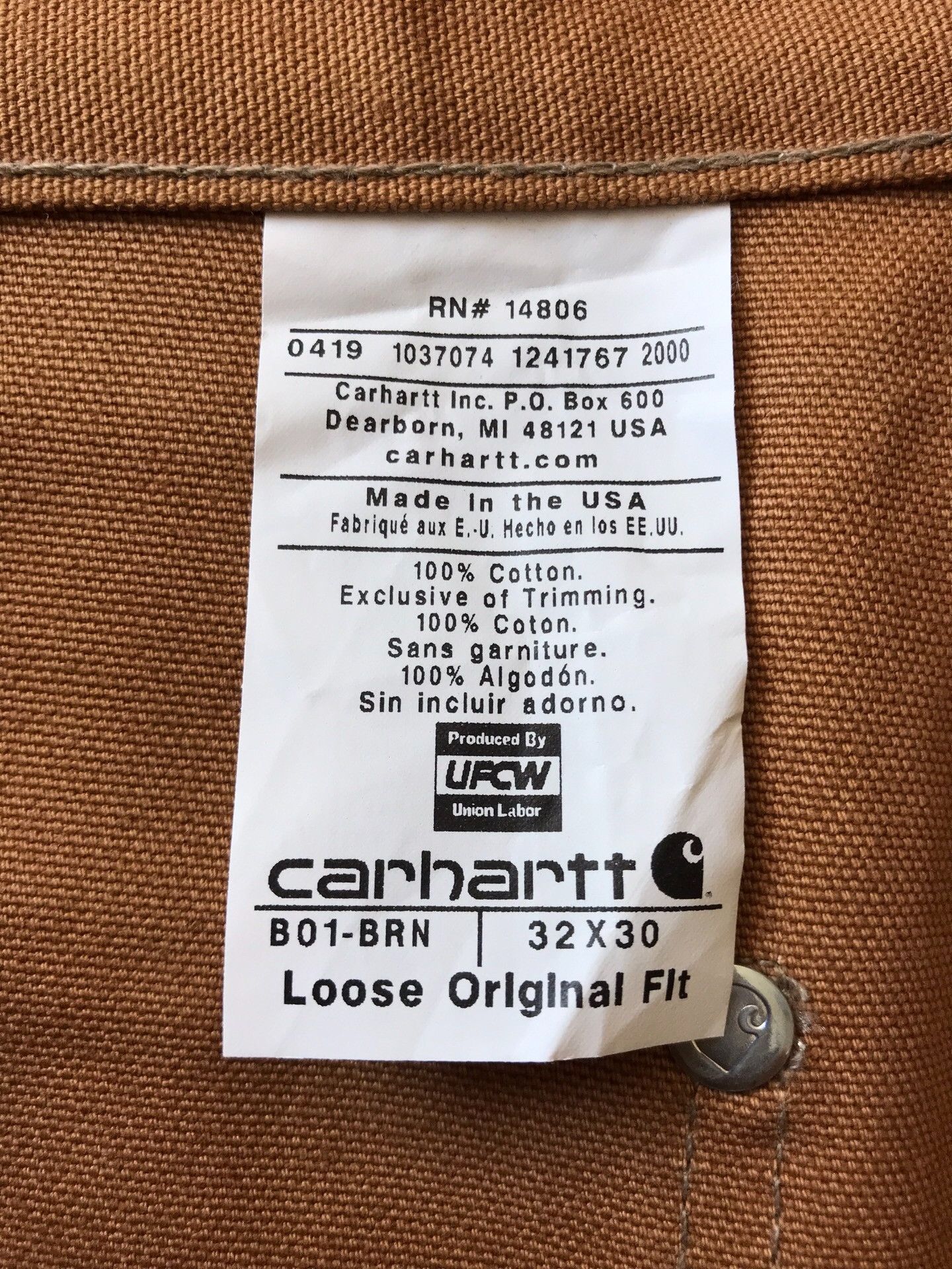 Carhartt Carhartt B01 BRN W32L30 Work Pants Size US 32 / EU 48 - 9 Thumbnail