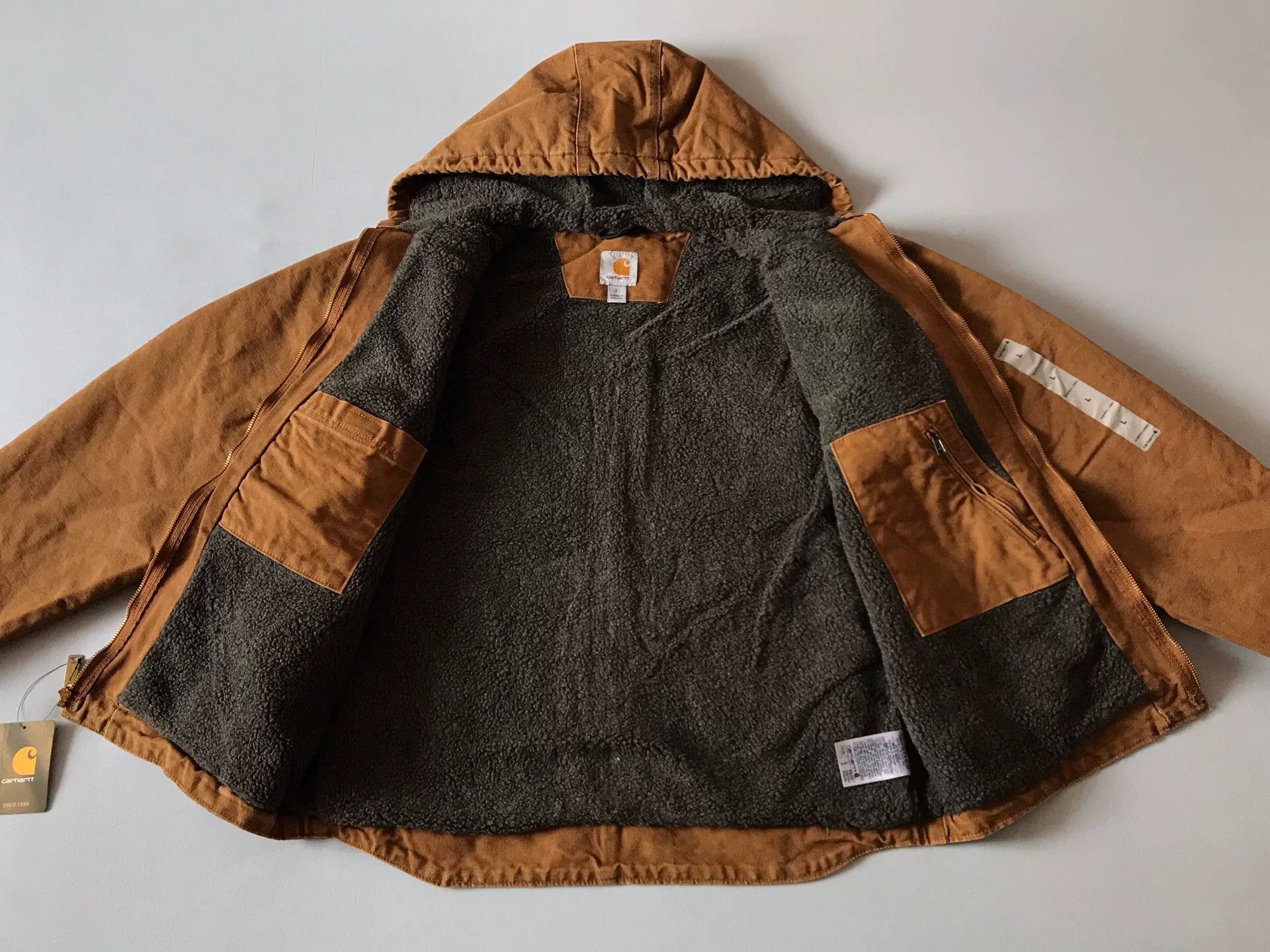 Carhartt Carhartt J141 Brown Hooded Work Jacket Size US L / EU 52-54 / 3 - 3 Thumbnail