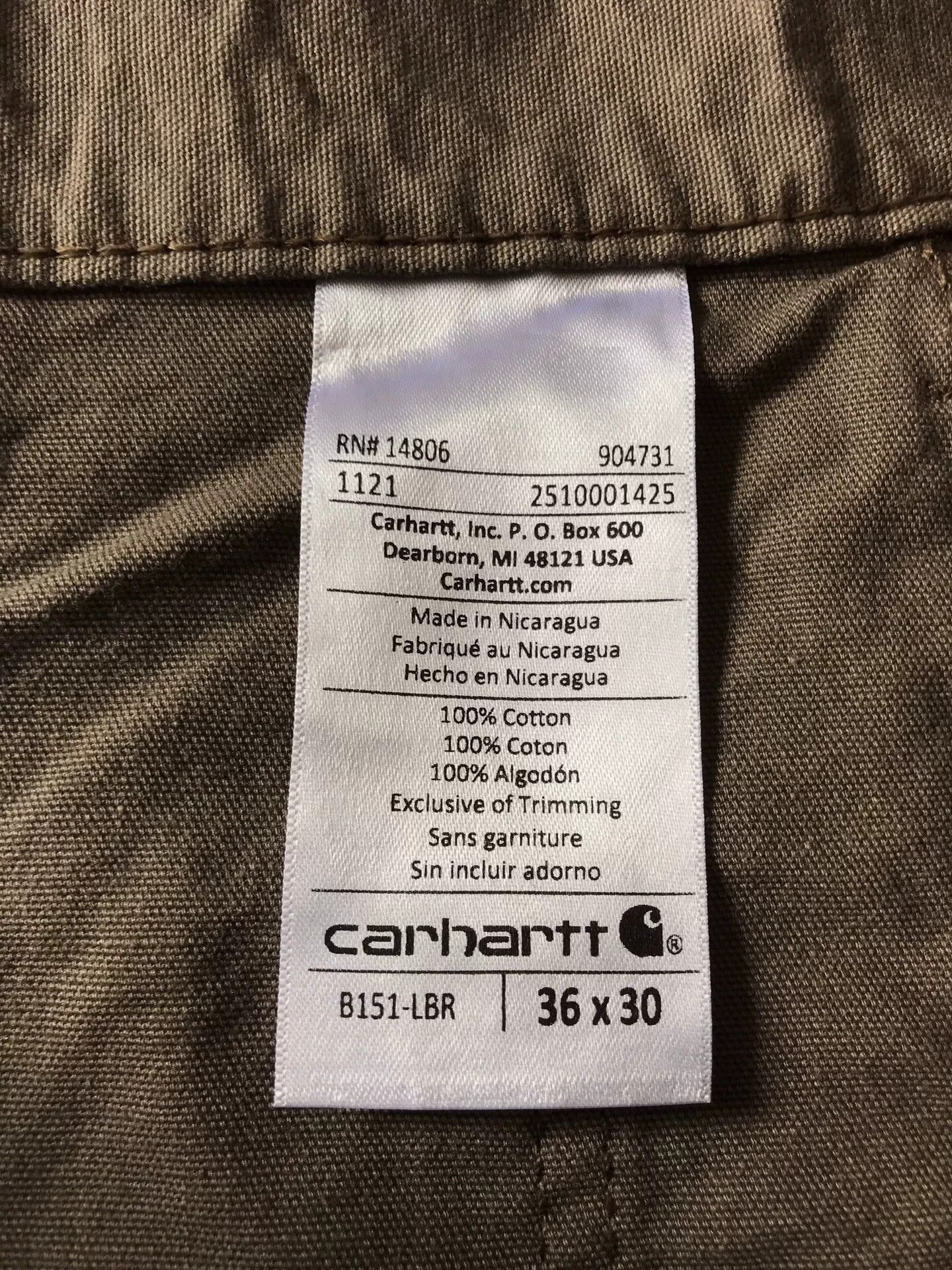 Carhartt Carhartt B151 LBR Canvas Work Pants Size US 36 / EU 52 - 9 Thumbnail