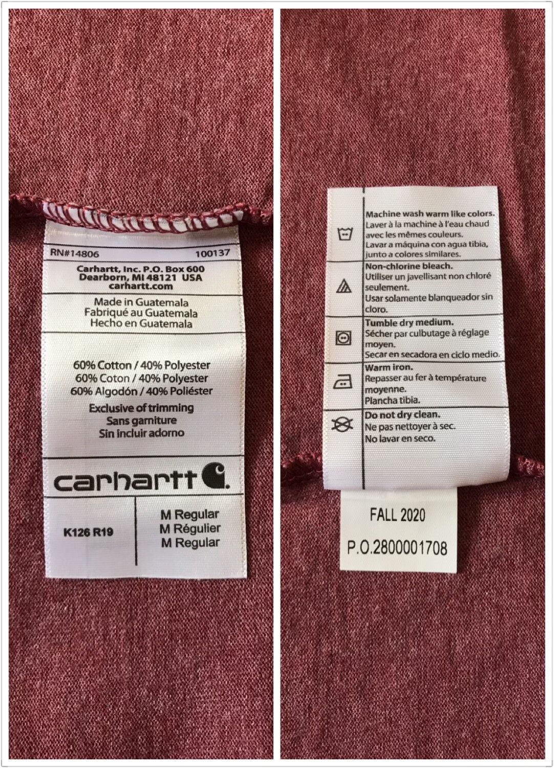 Carhartt Carhartt K126 R19 Long Sleeve T-Shirt Size US M / EU 48-50 / 2 - 9 Thumbnail