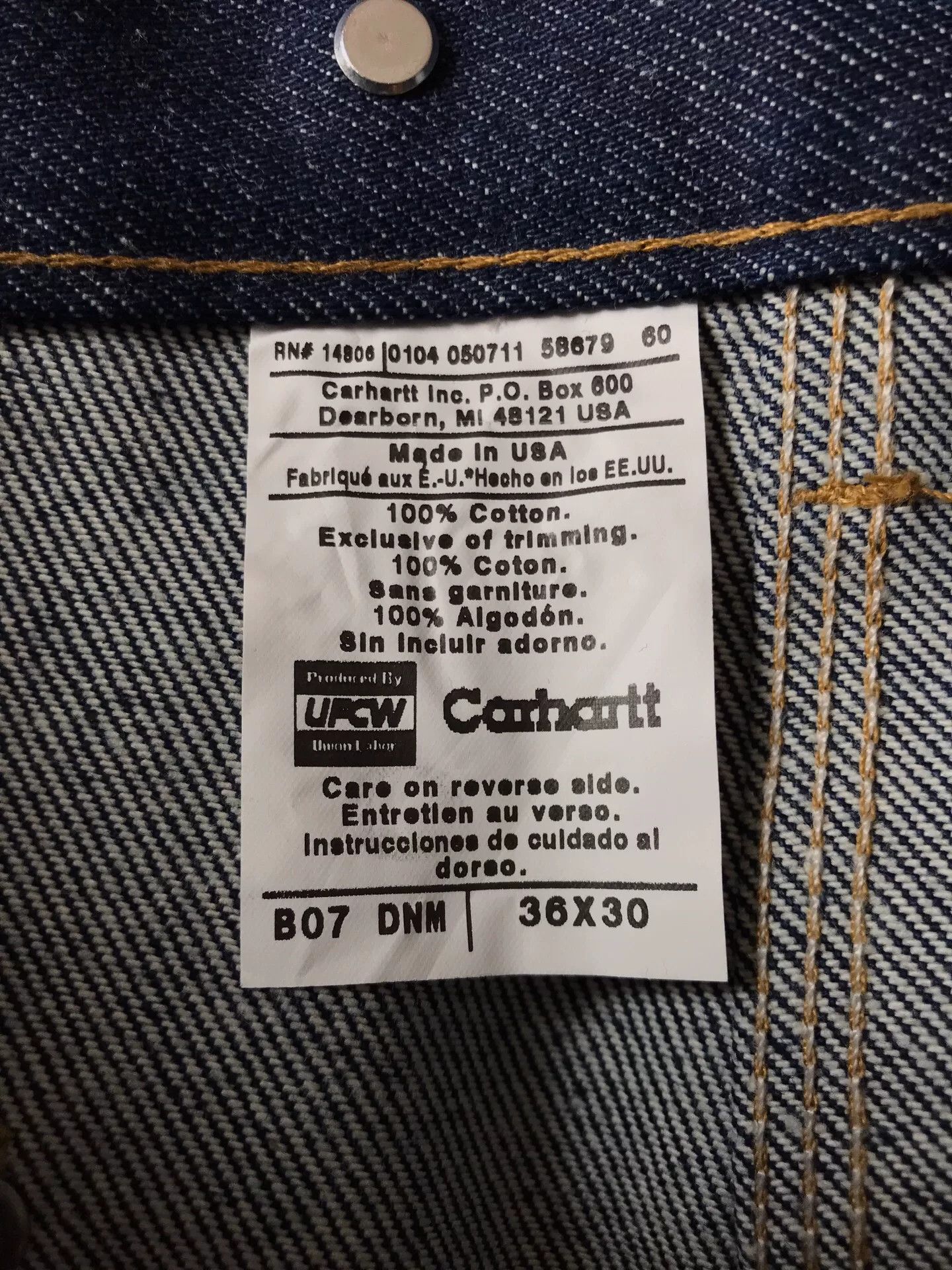 Carhartt Carhartt B07 Double Knee Raw Denim Jeans Size US 36 / EU 52 - 9 Thumbnail