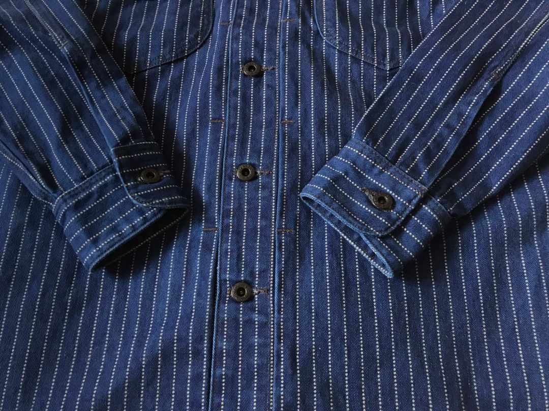 Rising Sun & Co. Rising Sun Indigo Wabash Stripe Work Shirt Size US XS / EU 42 / 0 - 5 Thumbnail