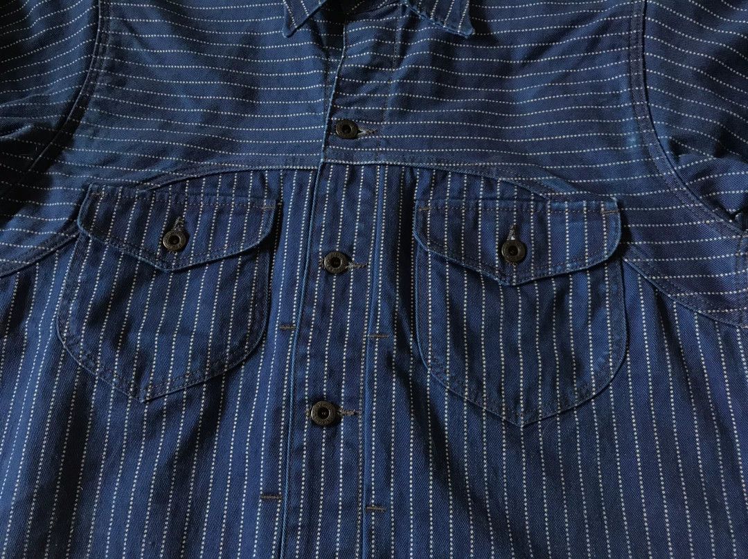 Rising Sun & Co. Rising Sun Indigo Wabash Stripe Work Shirt Size US XS / EU 42 / 0 - 3 Thumbnail