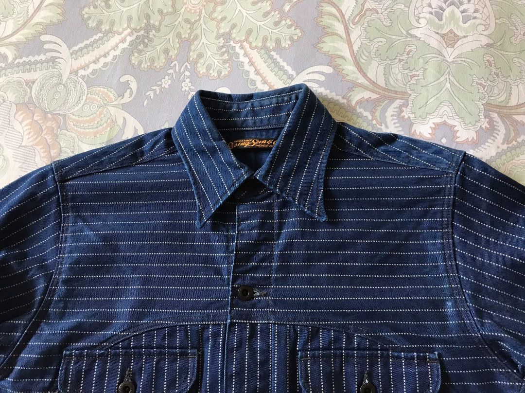 Rising Sun & Co. Rising Sun Indigo Wabash Stripe Work Shirt Size US XS / EU 42 / 0 - 6 Thumbnail