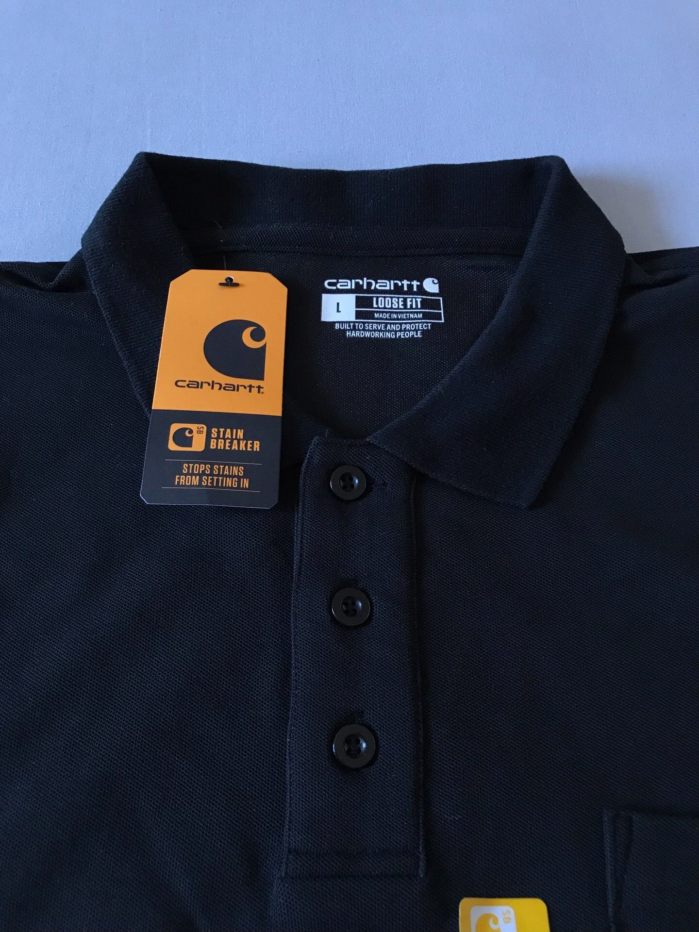 Carhartt Carhartt K570 Black Short Sleeve Polo Size US L / EU 52-54 / 3 - 3 Thumbnail