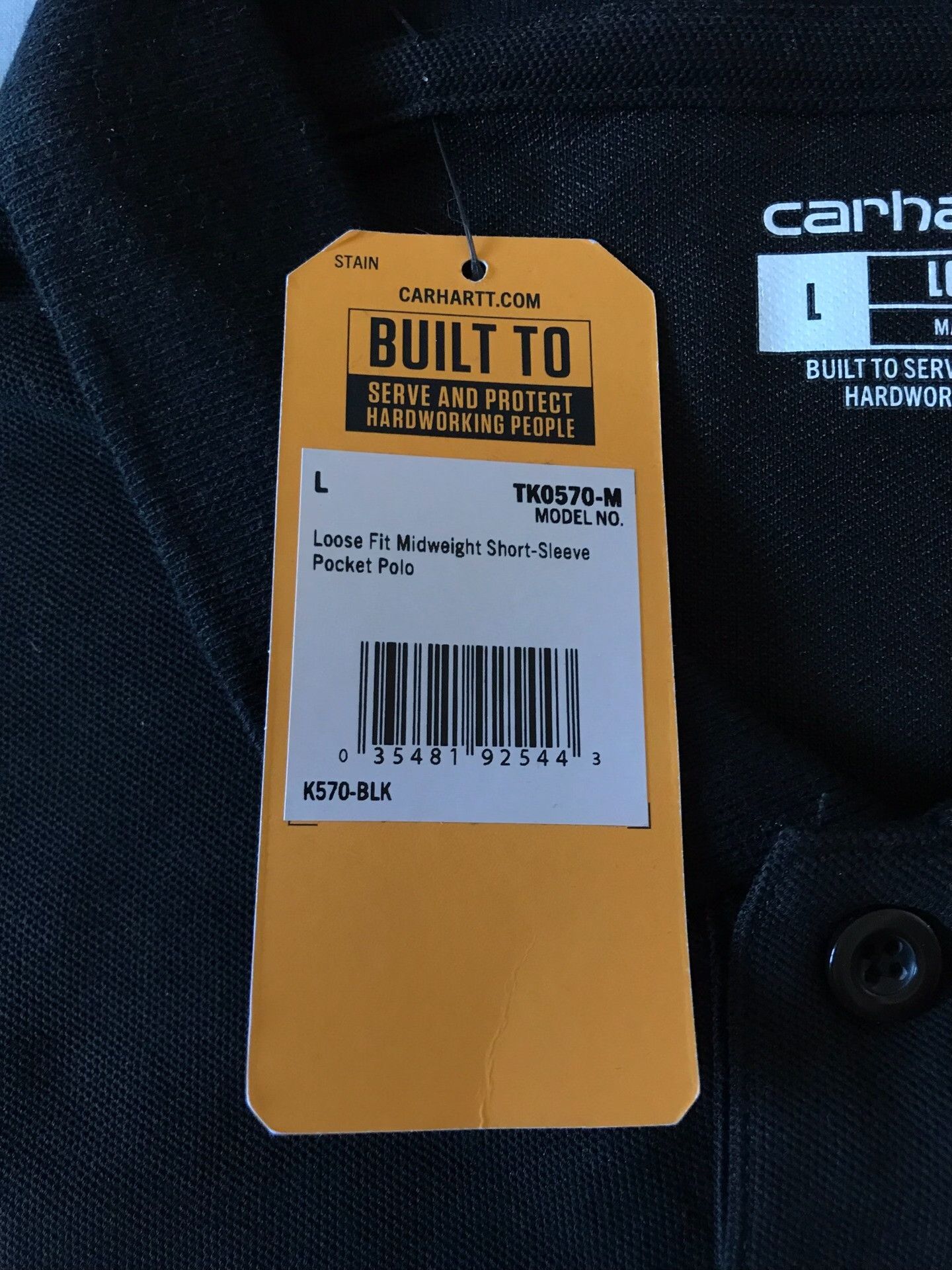 Carhartt Carhartt K570 Black Short Sleeve Polo Size US L / EU 52-54 / 3 - 7 Thumbnail